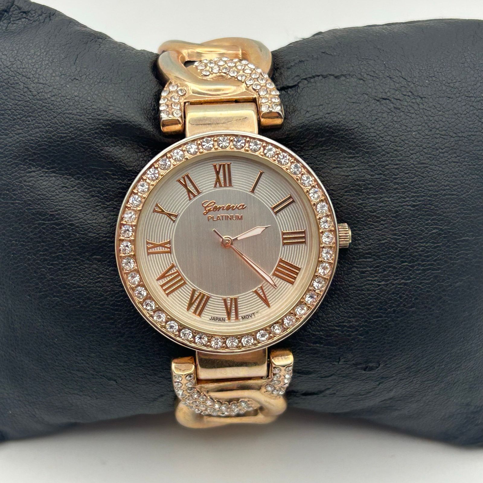 Geneva Geneva Platinum Womens Rose Gold Tone Crystal Accents Watch Size ONE SIZE - 1 Thumbnail