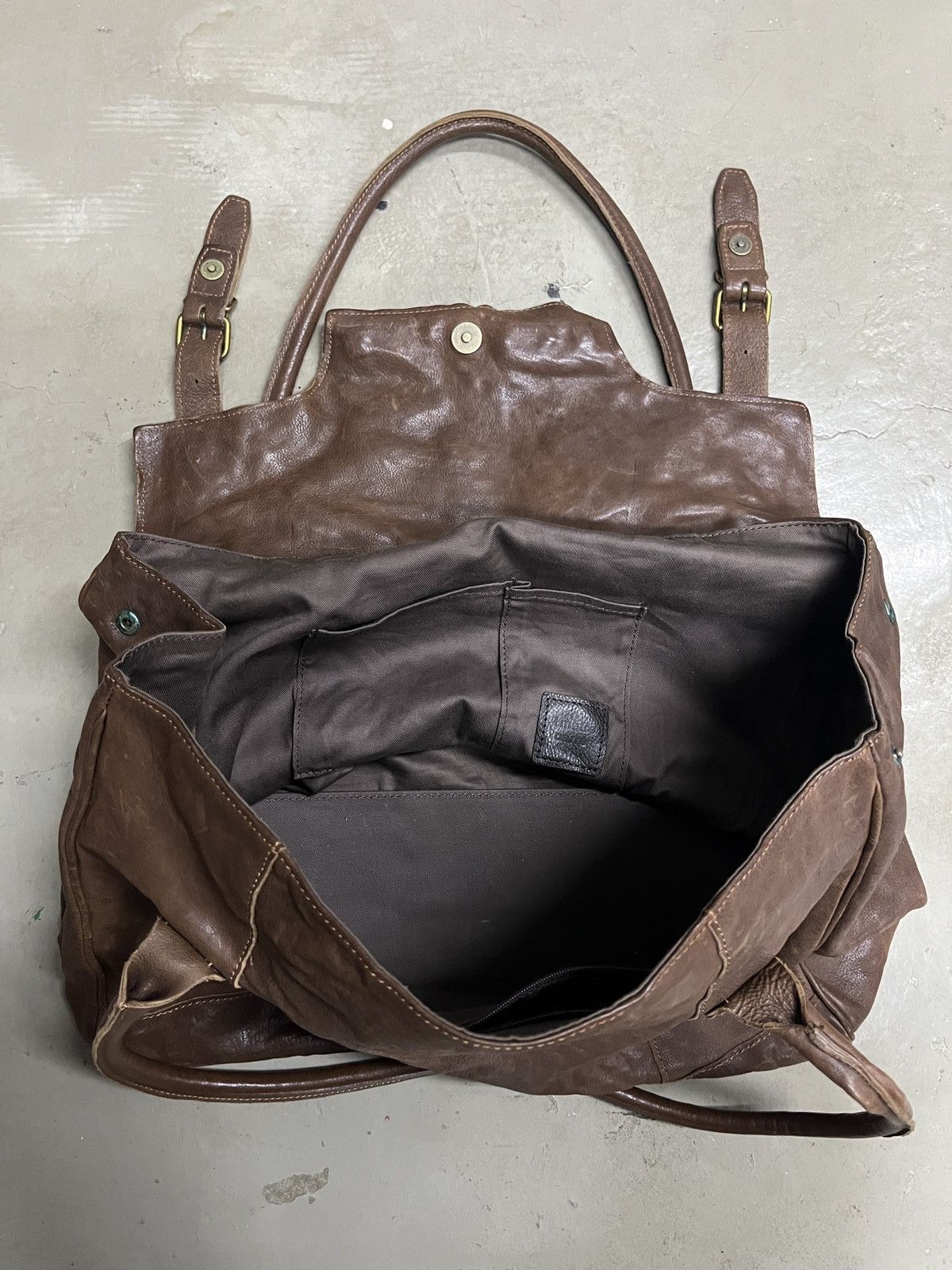 Leather Leather Birkin Japanese Brand 1 Metre Carre Cowhide Bag Size ONE SIZE - 7 Thumbnail