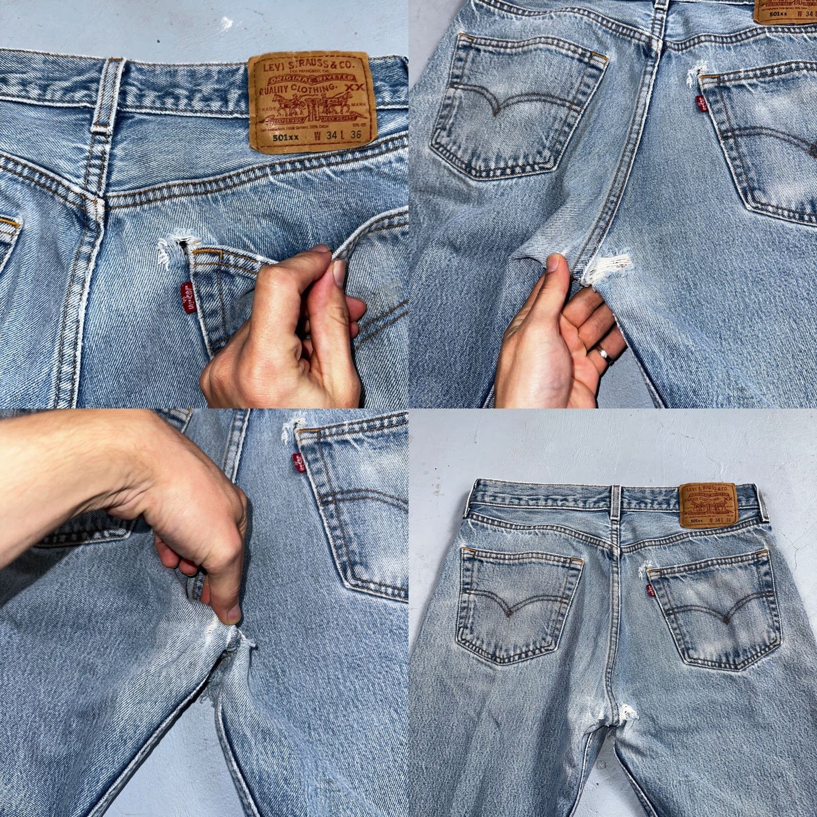 Levi's VINTAGE Levi's 501 Jeans Men 34x36 Light Blue Denim Straight 90s 34 36 Mens Regular Comfort Binary? Size US 34 / EU 50 - 10 Thumbnail