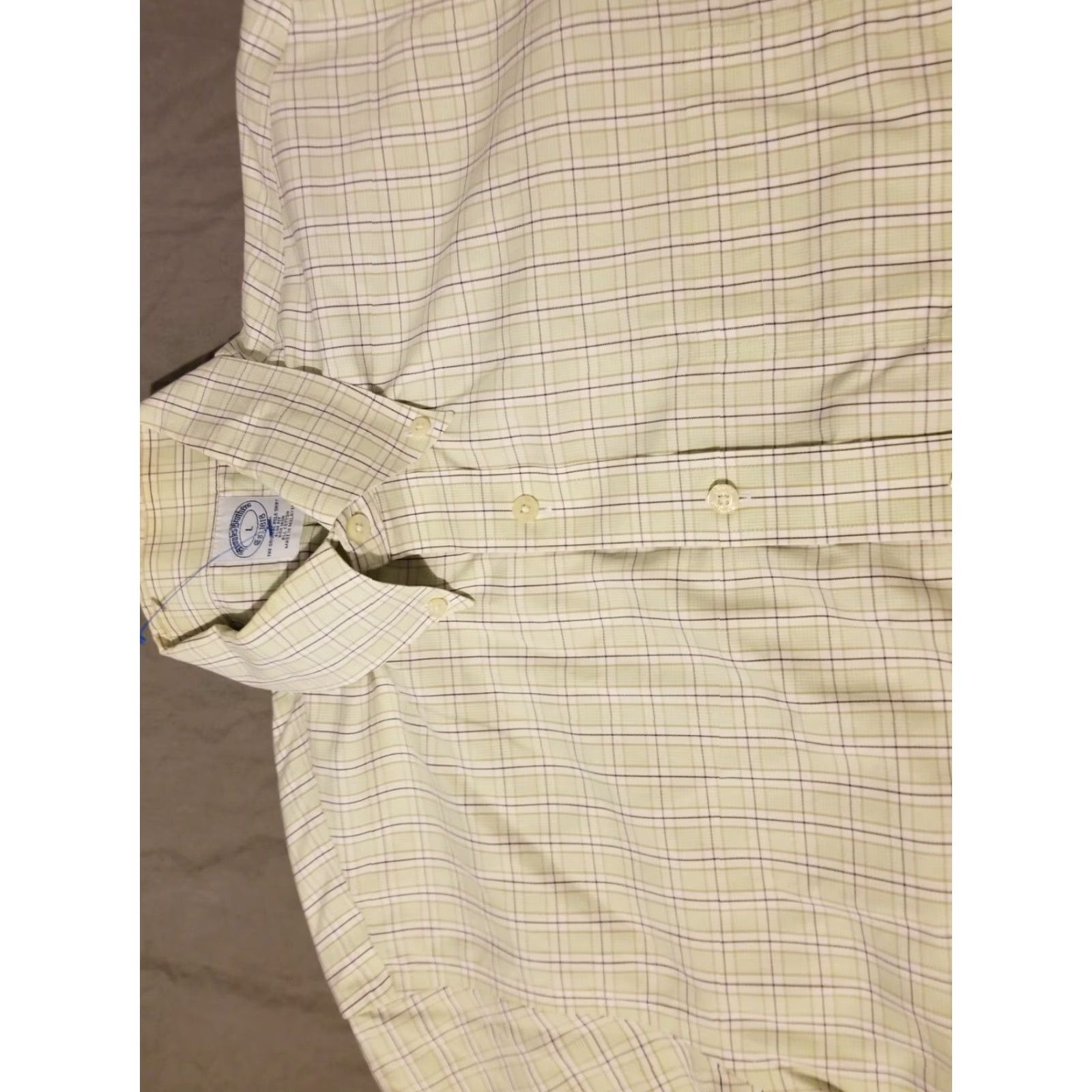 Brooks Brothers VINTAGE Brooks Brothers Dress Shirt Mens L Green Cotton Button Shirt Size 42R - 2 Thumbnail