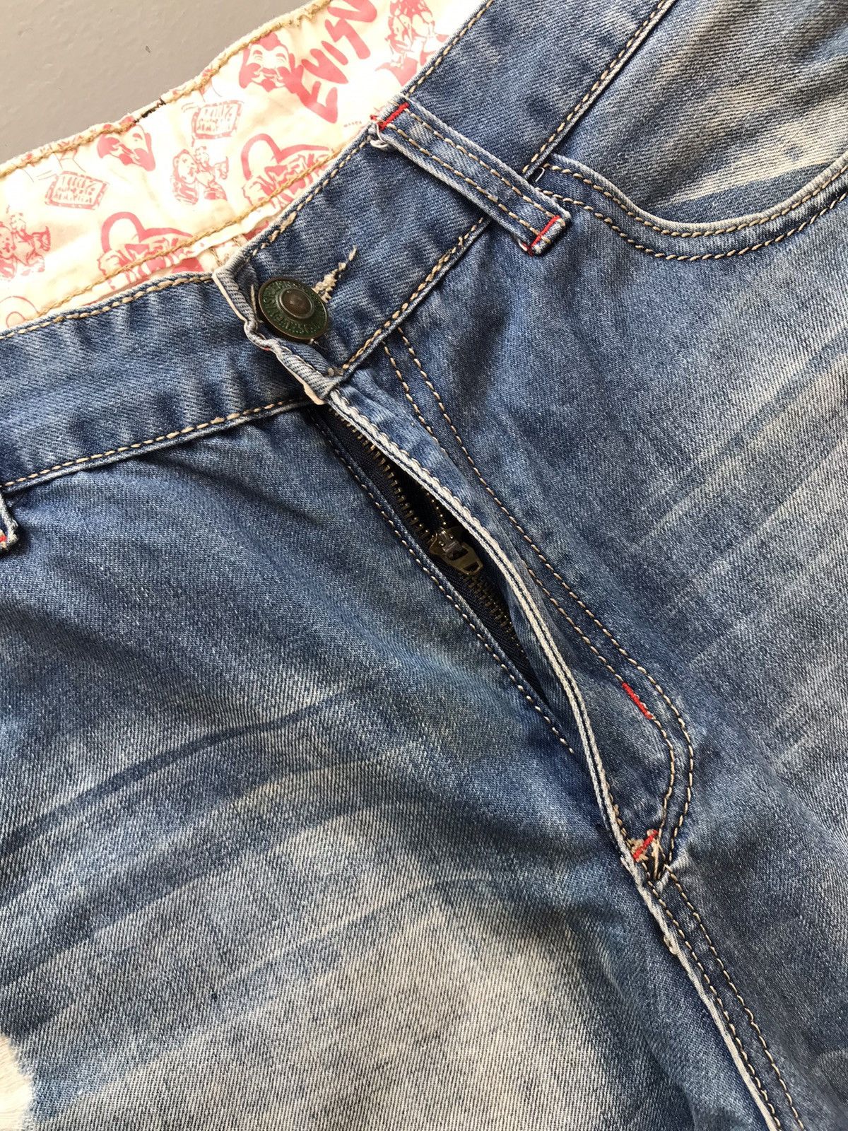 Japanese Brand × Vintage Vintage Evisu inspired daromadoll patch work denim jort Size US 34 / EU 50 - 4 Thumbnail