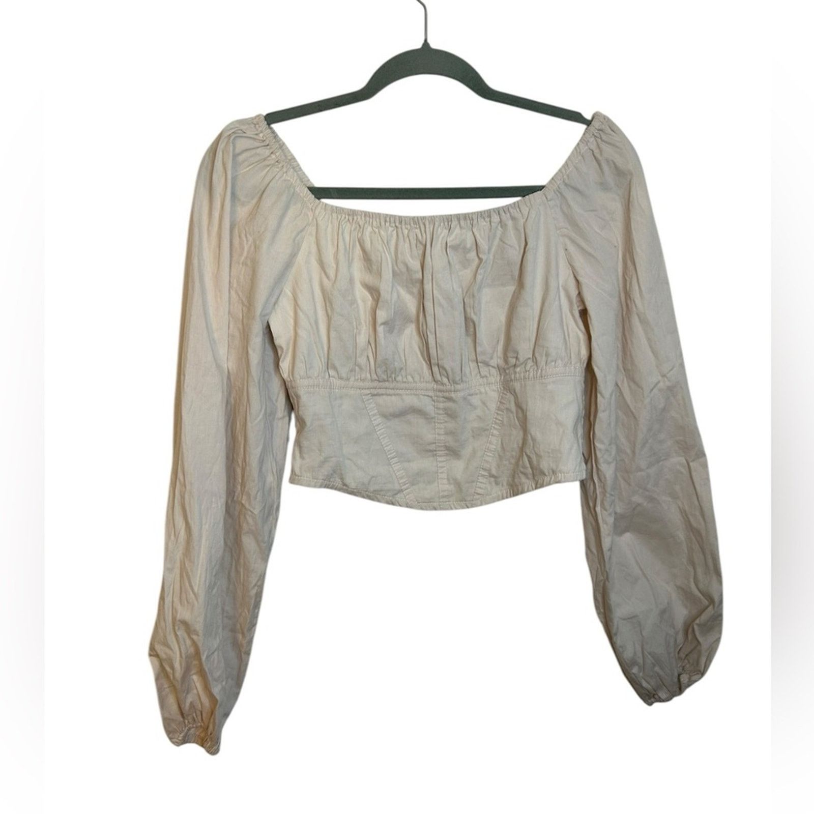 Other Japna Cream Puff Sleeve Smocked Corset Blouse Size M / US 6-8 / IT 42-44 - 1 Thumbnail