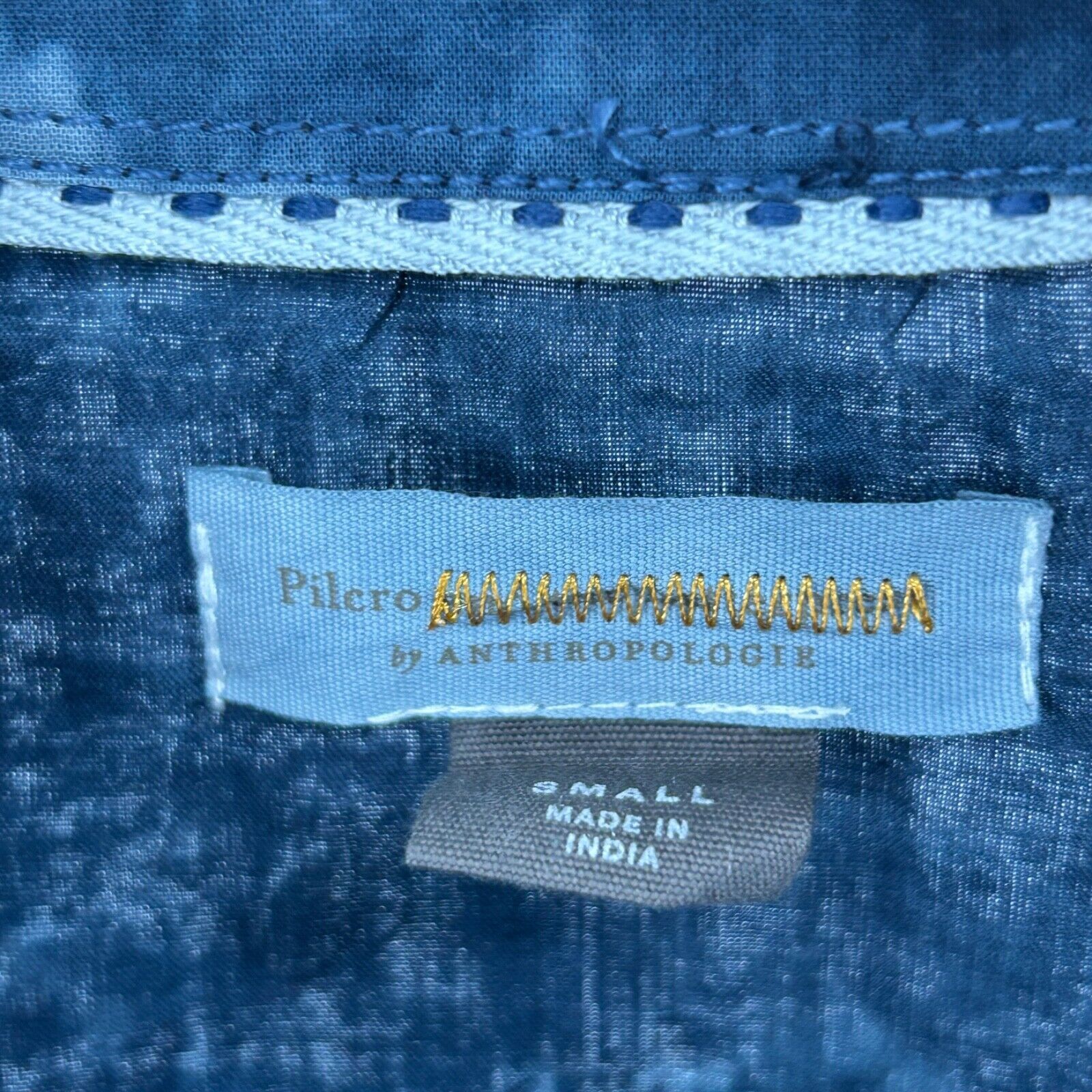 Anthropologie Pilcro Anthropologie Tie Dye Blue Cotton Button Down Size S / US 4 / IT 40 - 5 Thumbnail
