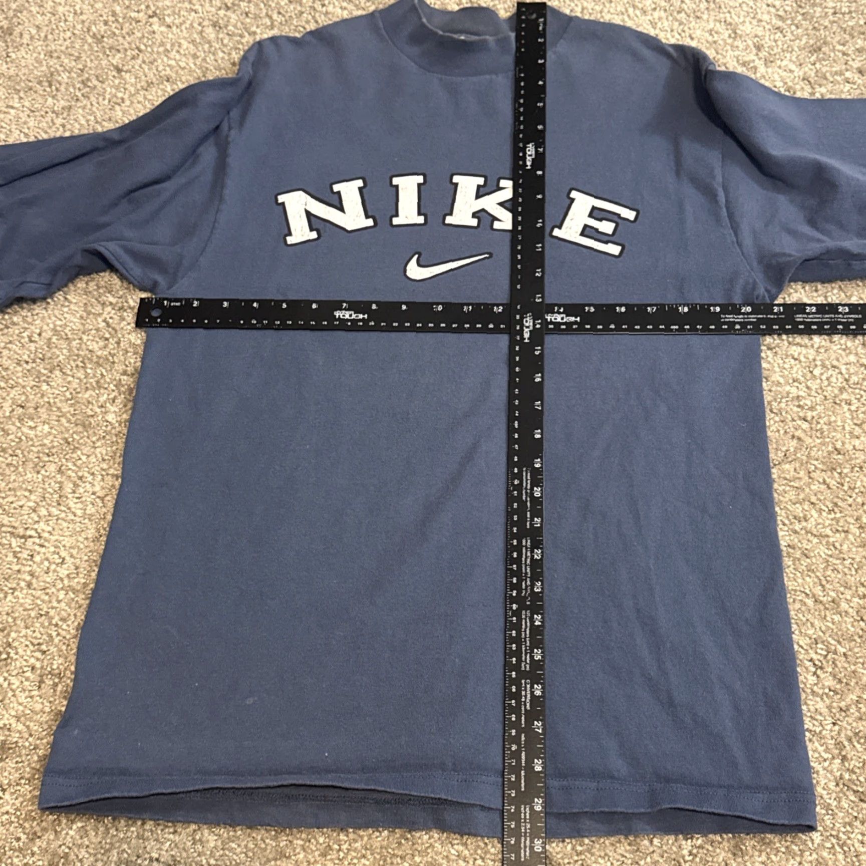 Nike VINTAGE Nike Spell Out Swoosh Mock Neck Shirt M Light Blue 90s Mens Size US M / EU 48-50 / 2 - 5 Thumbnail