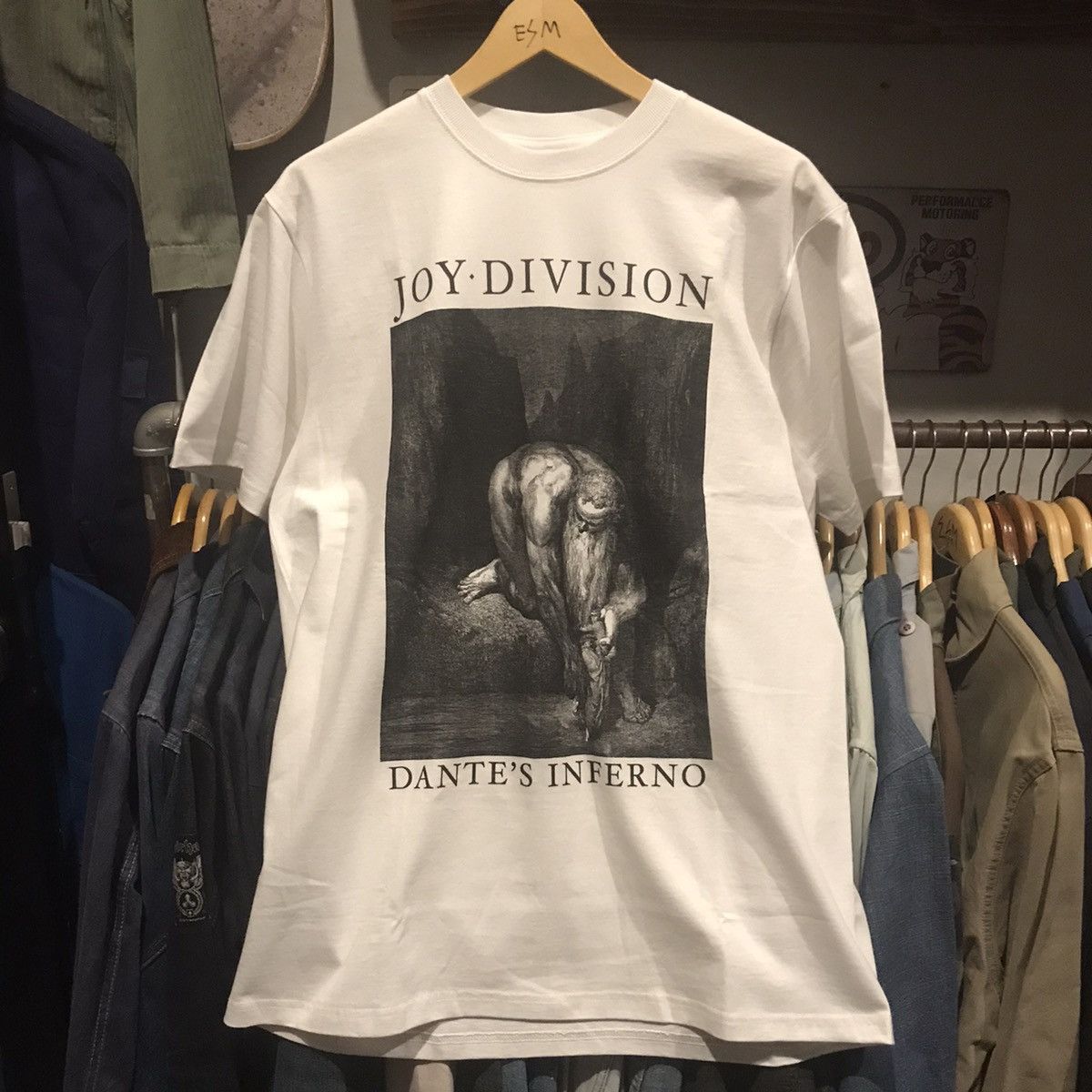T-shirt Vintage Joy Division "Dantes Inferno" Années 80, Taille XL, Noir - Occasion Bon état, Coupé étiquette