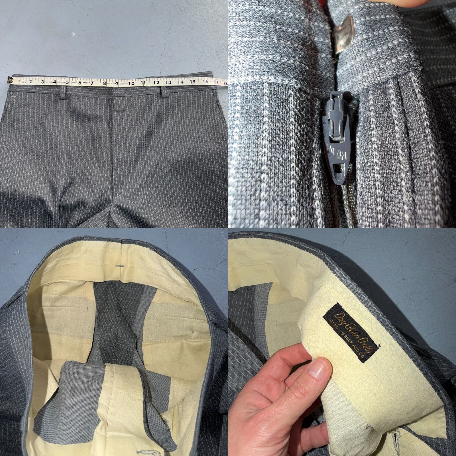 Vintage VINTAGE 1960s-1970s Barelay 3-Piece Suit Jacket Coat Pants Wool Gray Rockabilly Mens 40 Regular Size US Made Size 40R - 8 Thumbnail