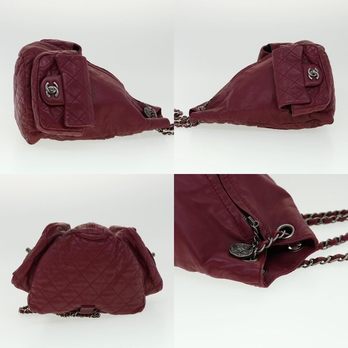 Chanel Chanel Matelasse Chain Backpack Lamb Skin Bordeaux CC Size ONE SIZE - 3 Thumbnail