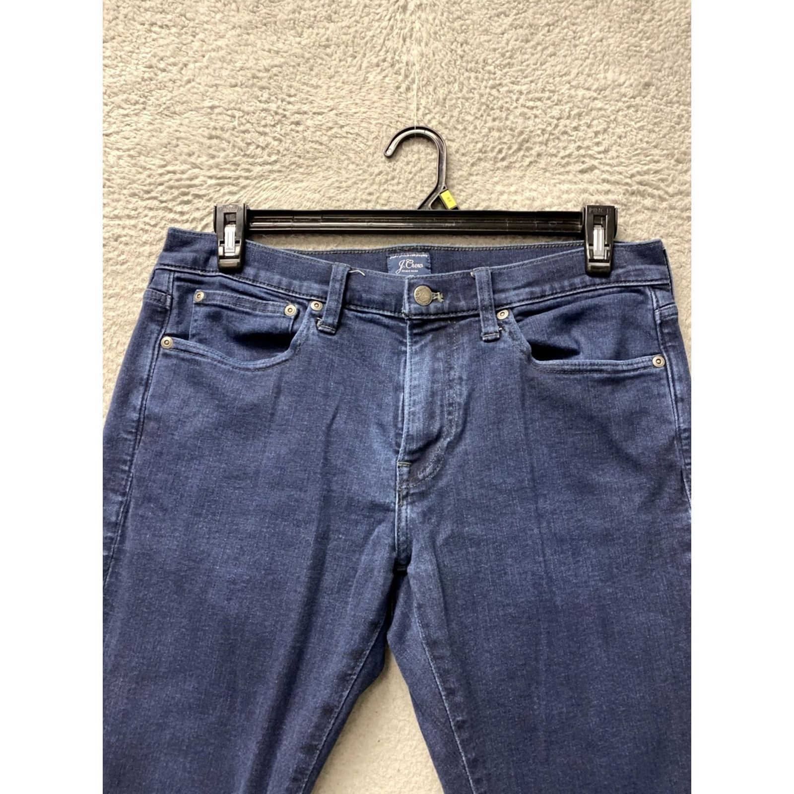 J.Crew J.CREW Jeans Slim Fit Dark Wash Denim Cotton 33x30 Mens Regular 770 Logo Button Rise Mid Blue Size US 33 - 2 Thumbnail