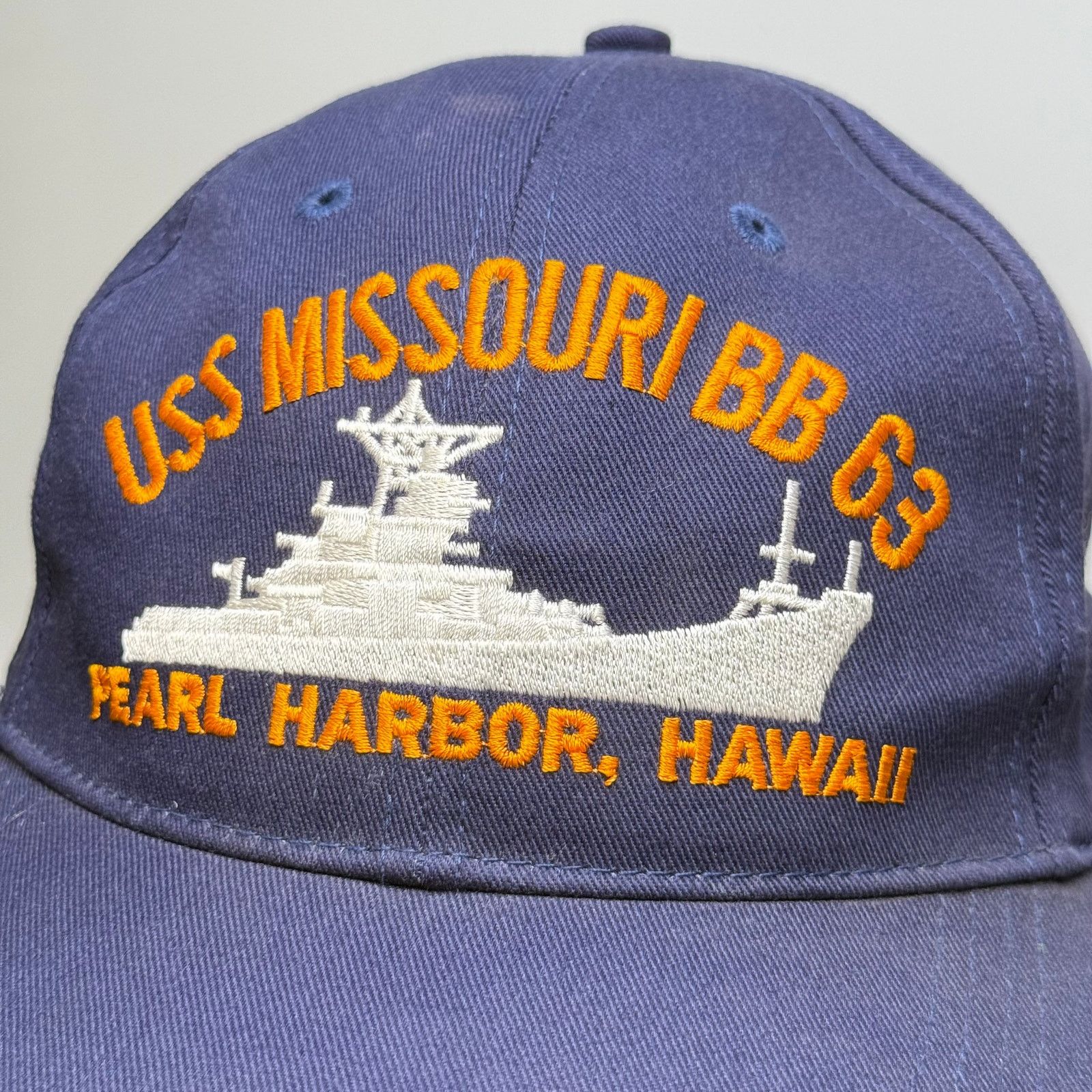 Vintage Vintage USS Missouri BB-63 Hat Pearl Harbor Hawaii Navy Ship Size ONE SIZE - 2 Thumbnail