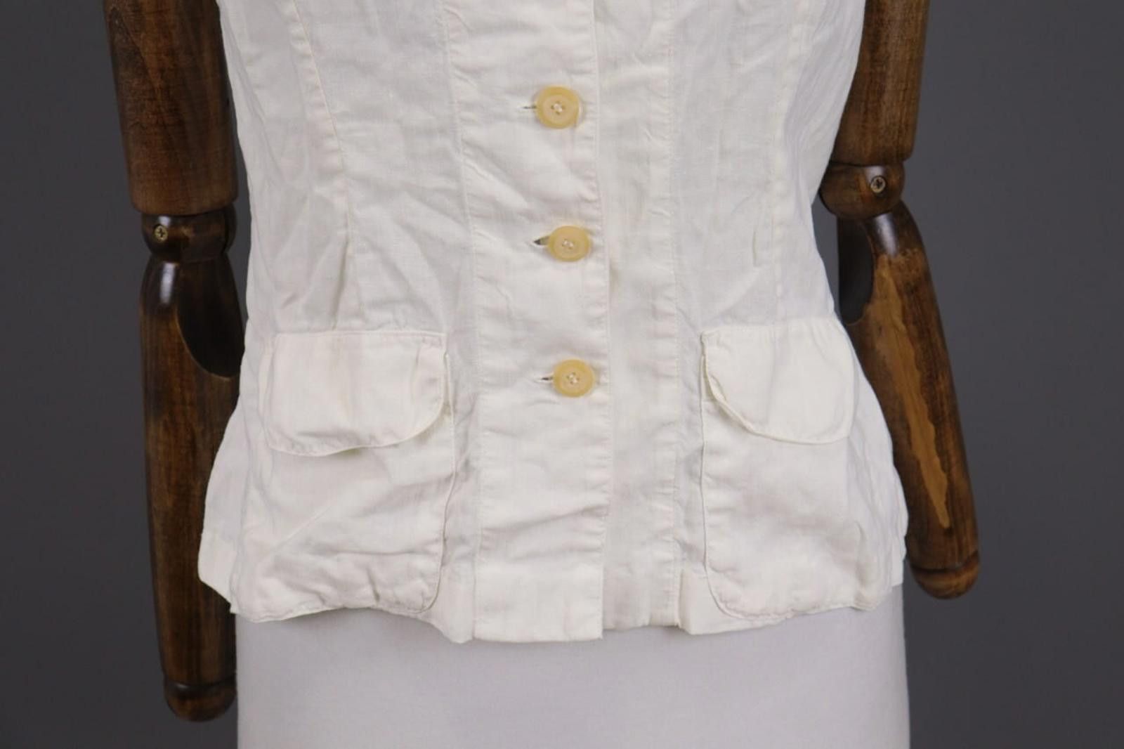 120% Lino 120% Lino White Linen Vest Cardigan Sweater Size 44 Size M / US 6-8 / IT 42-44 - 3 Thumbnail