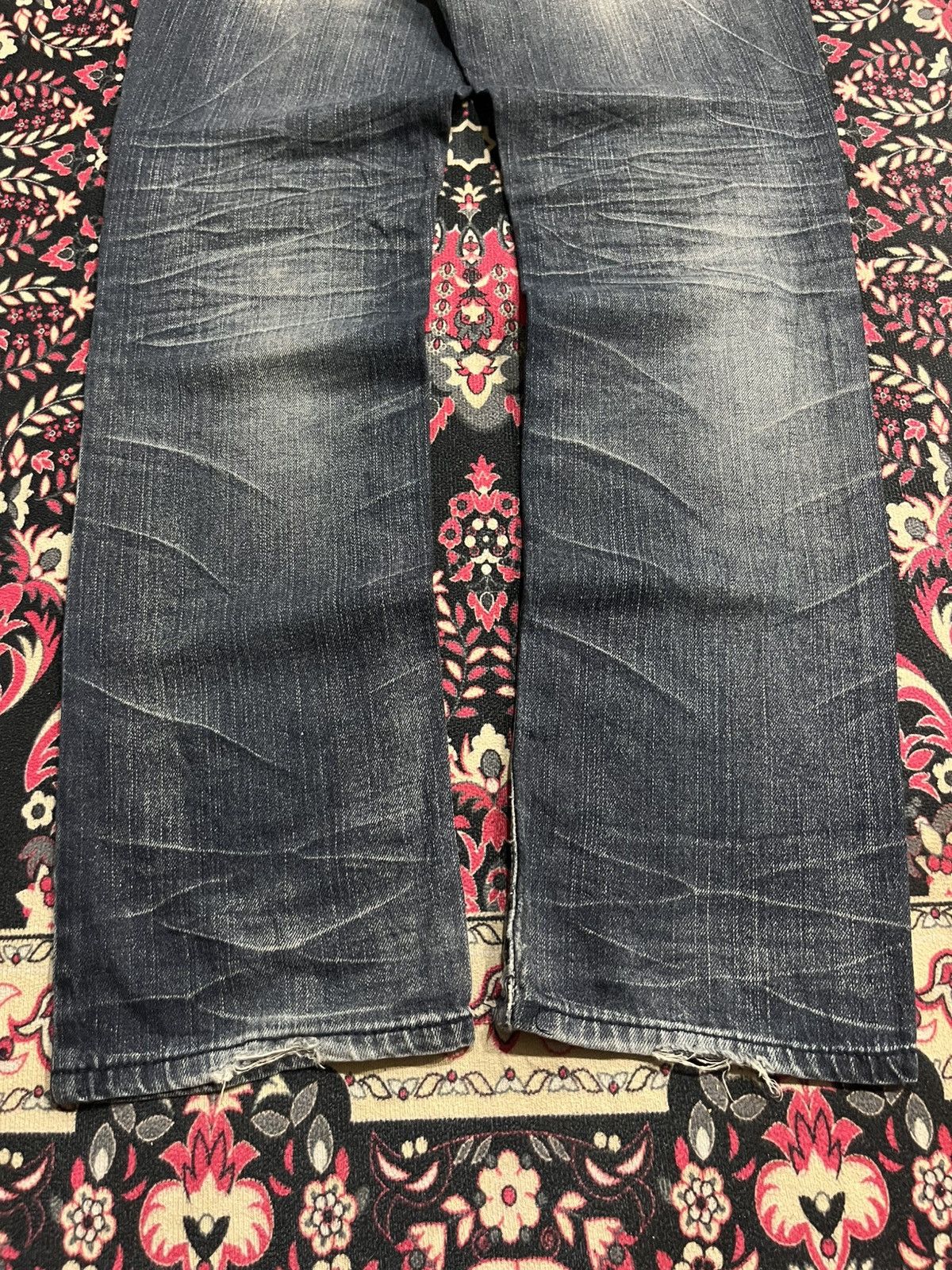 Japanese Brand Vintage J.Daniel Blue Faded Washed Distressed Straight Jeans Size US 31 - 11 Thumbnail