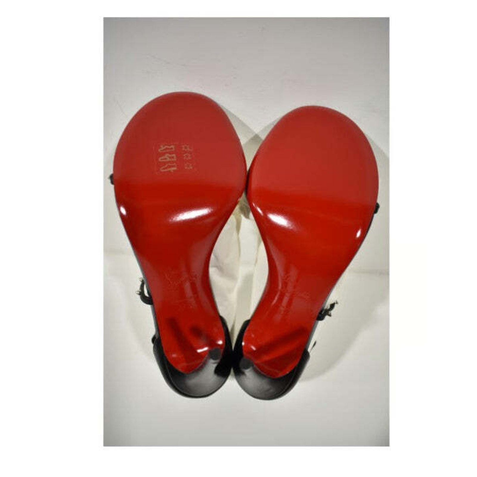 Christian Louboutin Riojana Spikes 100 Black Ankle Strappy Sandal Heel Pump 37.5 Size US 7.5 / IT 37.5 - 10 Thumbnail