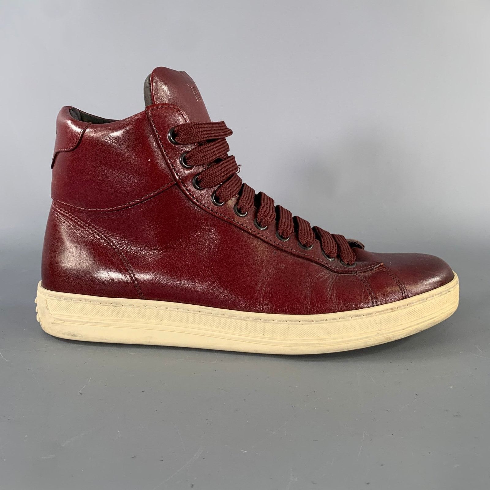 Tom Ford TOM FORD Size 8 Burgundy Leather High Top Lace Up Shoes Size US 8 / EU 41 - 2 Thumbnail