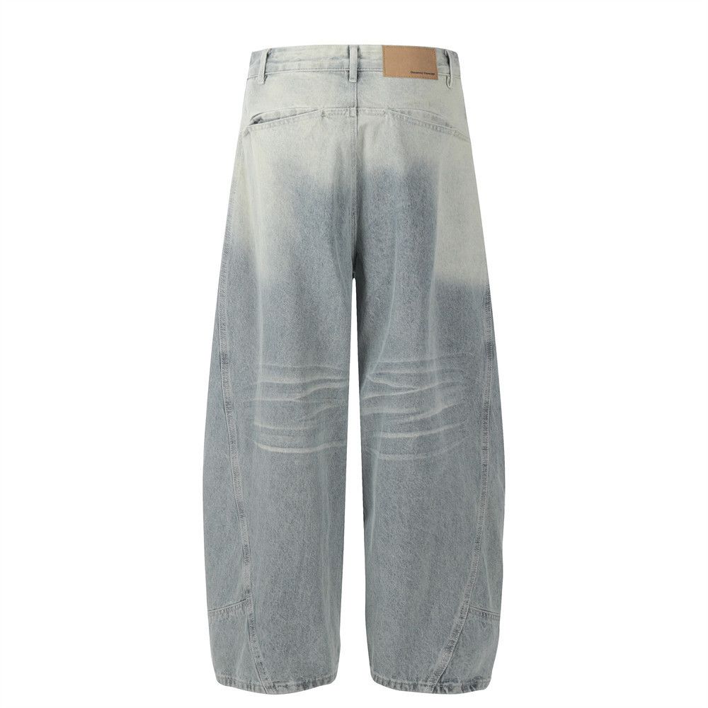 Japanese Brand × Jean Men's street loose washed wide-leg tie-dye scimitar jeans Size US 32 / EU 48 - 3 Thumbnail