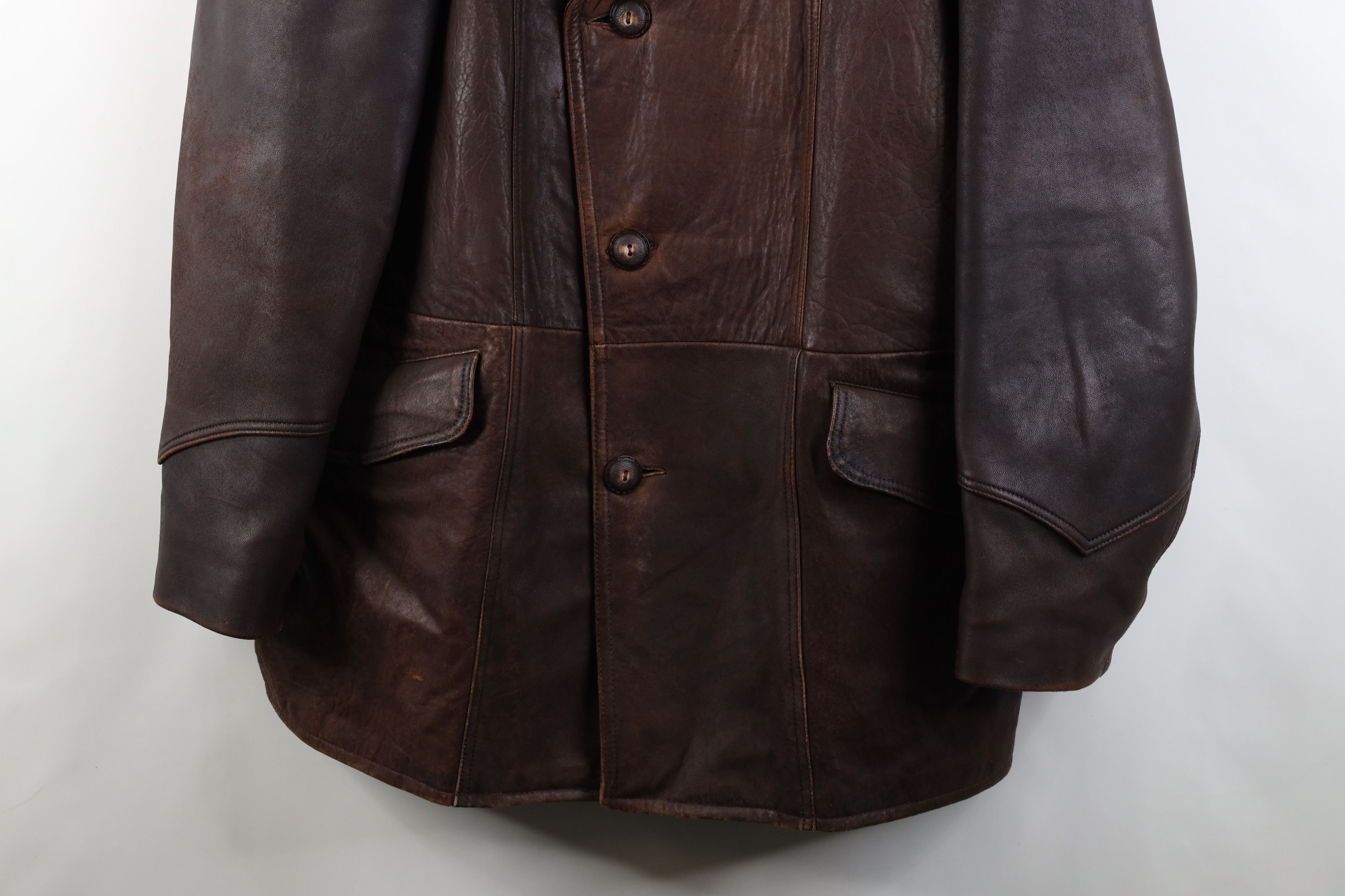 Vintage Vintage 90s Streetwear Leather Rancher Jacket Brown USA Size US XXL / EU 58 / 5 - 3 Thumbnail