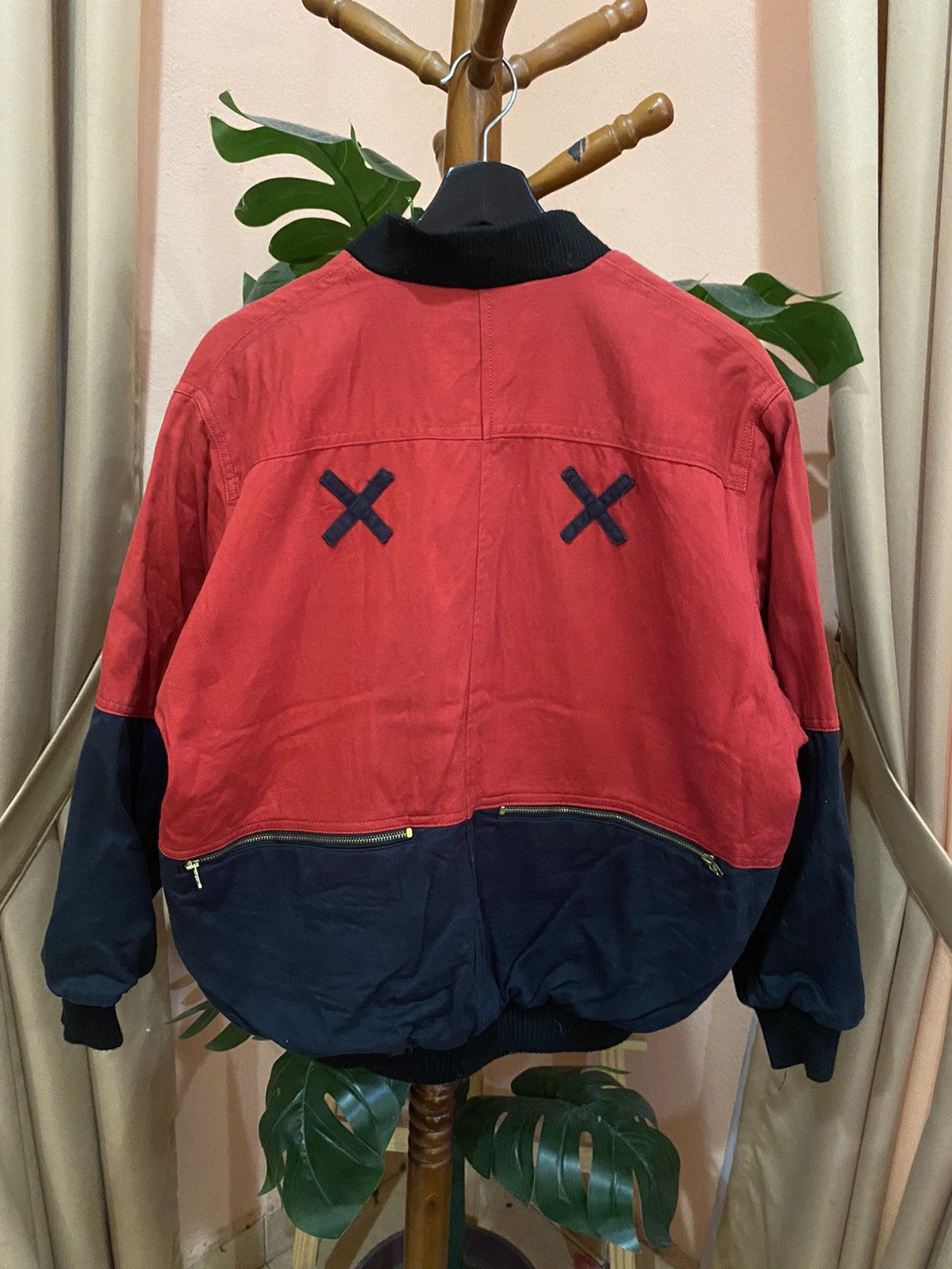 Other Vintage Royal Eye Varsity Bomber Jacket Red Black Patchwork Size US M / EU 48-50 / 2 - 10 Thumbnail