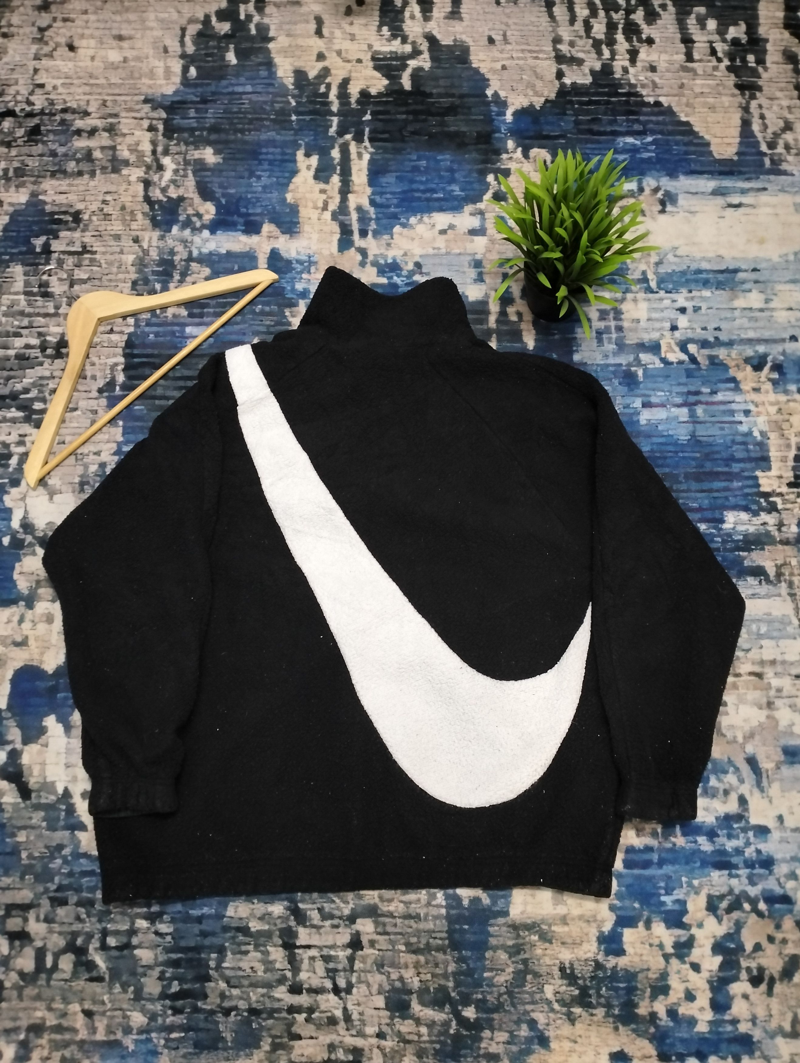 Nike Streetwear Nike big swoosh Reversible fleece jacket Grailed