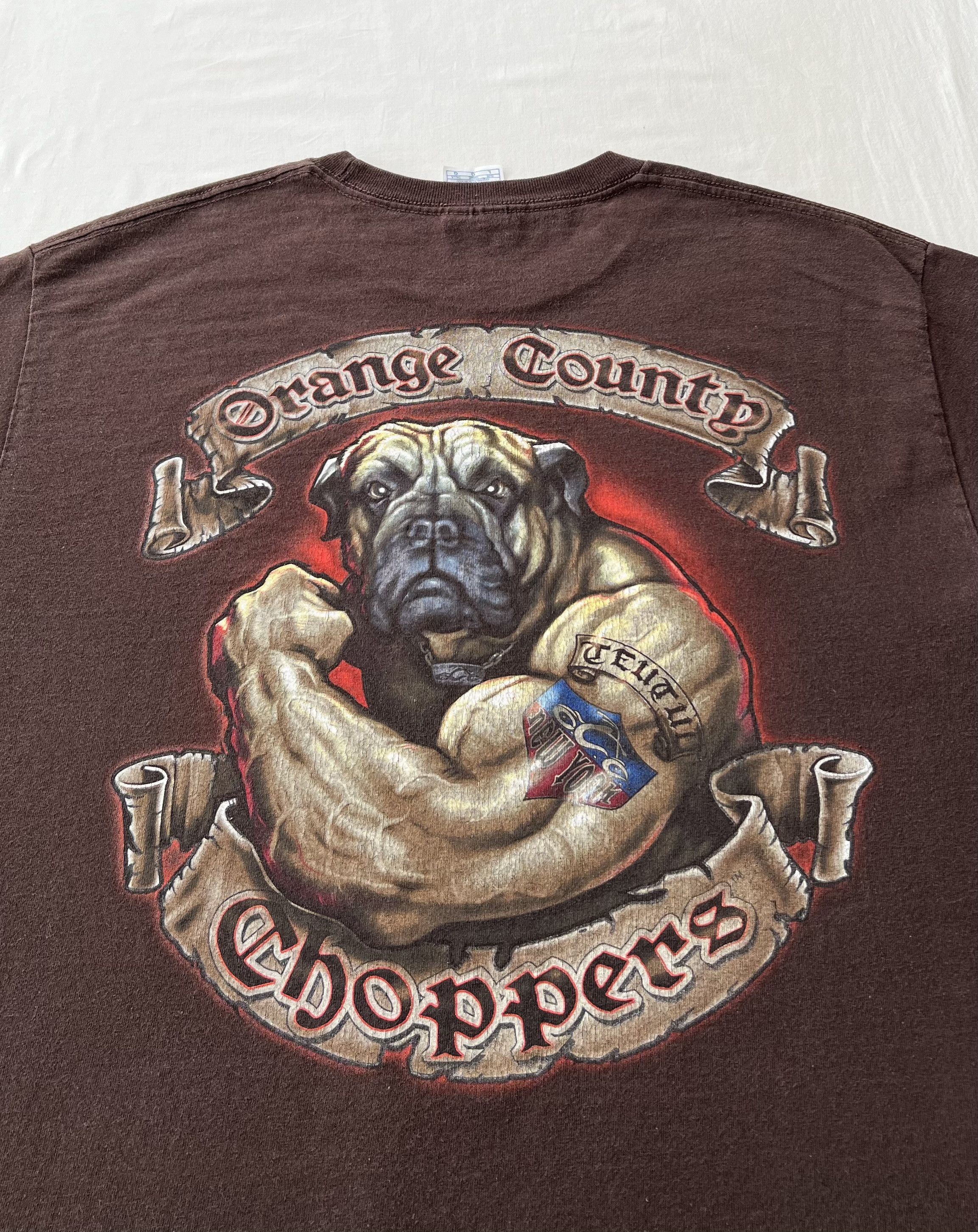 Vintage Vintage 2000s Orange Country Choppers Bulldog Long Sleeve Size US L / EU 52-54 / 3 - 13 Thumbnail