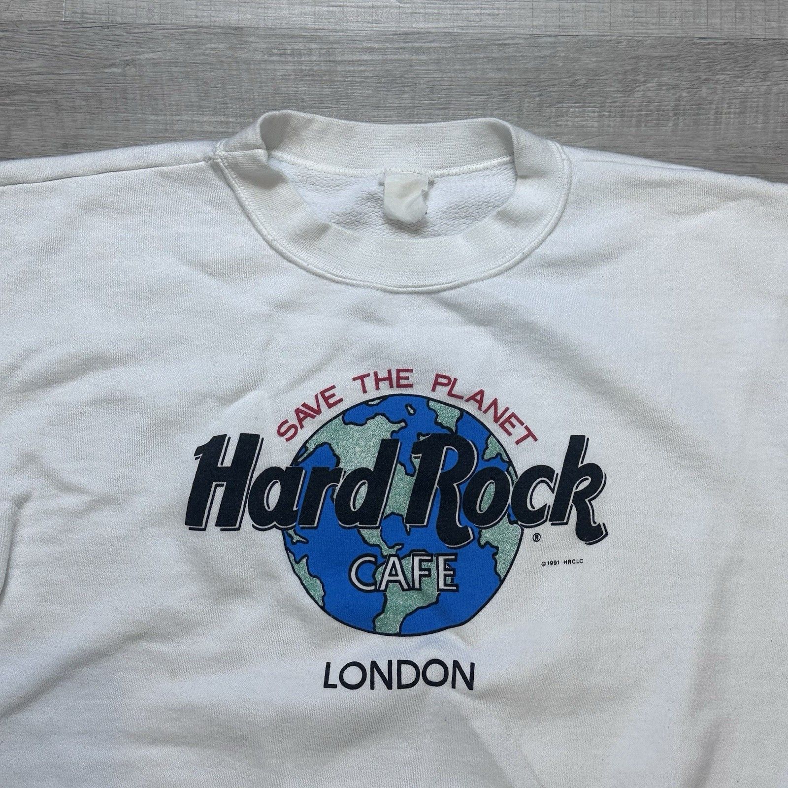 Hard Rock Cafe Vintage 90s Hard Rock Cafe London Save The Planet Sweatshirt Size US M / EU 48-50 / 2 - 5 Thumbnail