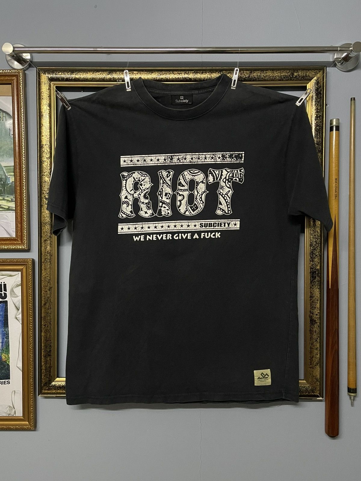 Japanese Brand Vintage Designer Subciety We Never Give A fuck Riot Sunfaded Size US M / EU 48-50 / 2 - 1 Thumbnail