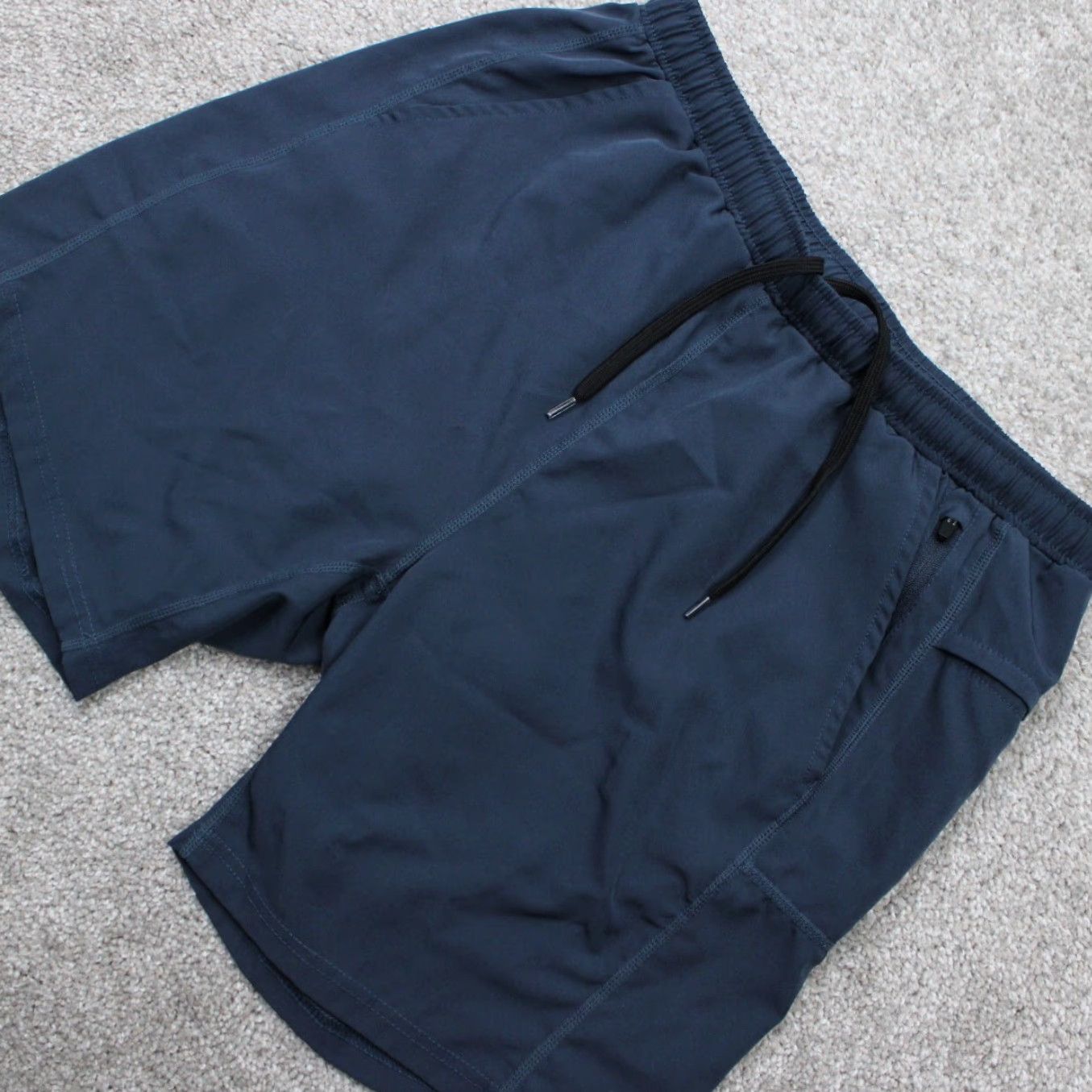 Vintage Swet Tailor Shorts Mens Small Blue Drawstring 7" Inseam Athletic Gym & Training | 93% Polyester 7% Spandex Size US 29 - 2 Thumbnail