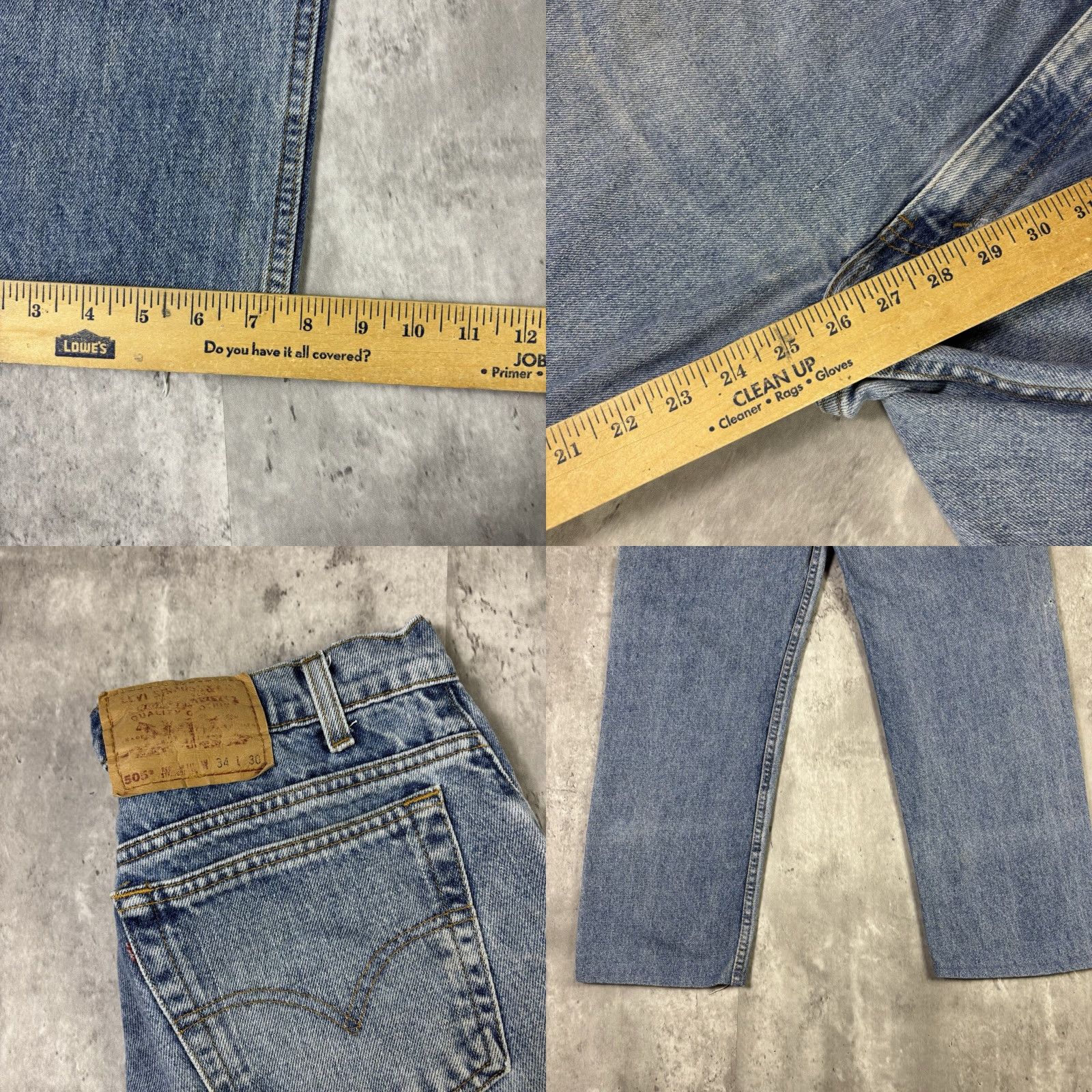 Levi's VINTAGE Levi's 505 Jeans Straight Fit Hemmed Blue Size 32x26 USA Mens Size US 36 / EU 52 - 8 Thumbnail