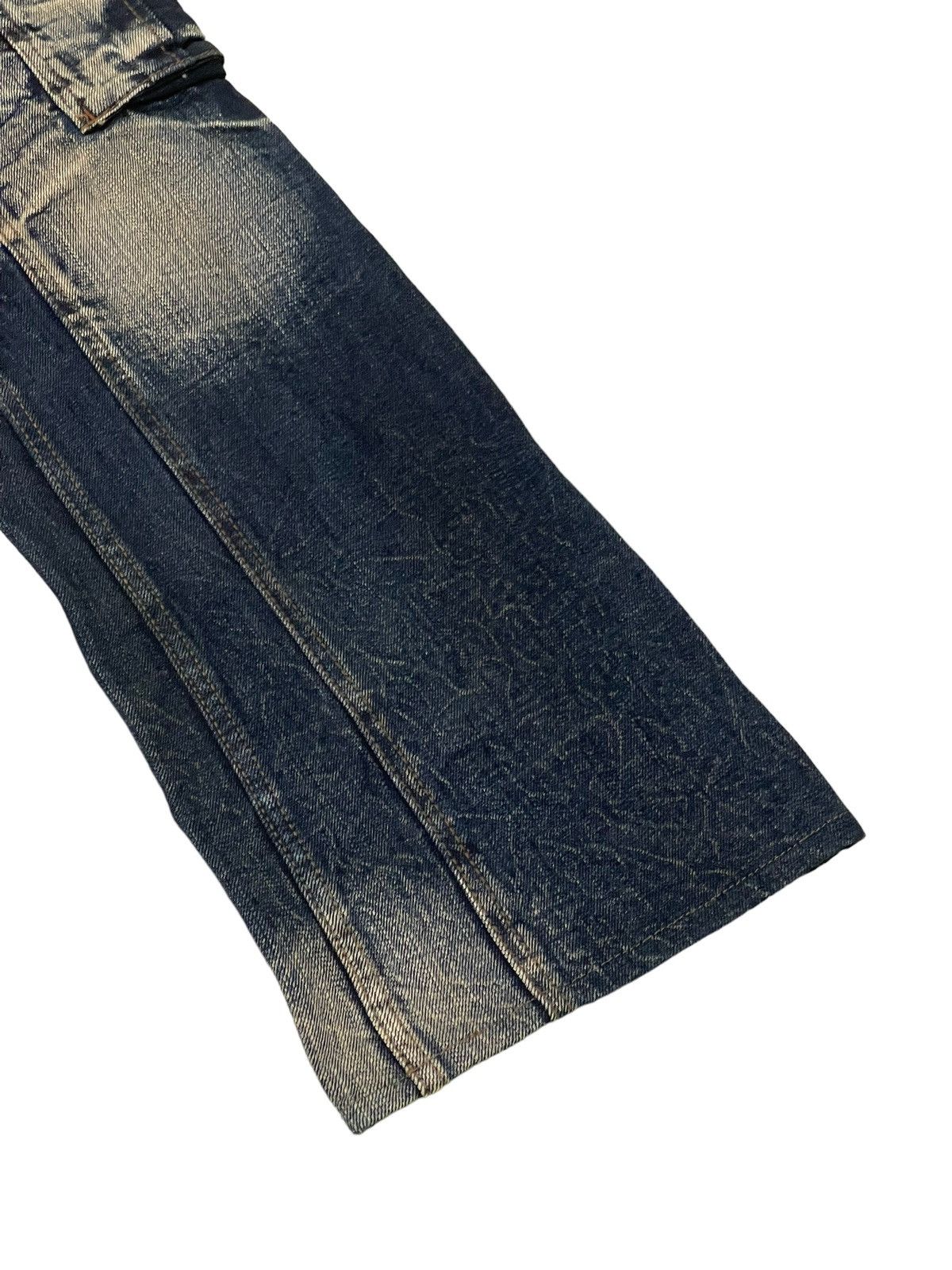 Japanese Brand Slight Flare Cargo Jeans Nicole Club Acid Wash Boot Cut 8🟦4 Size US 33 - 4 Thumbnail