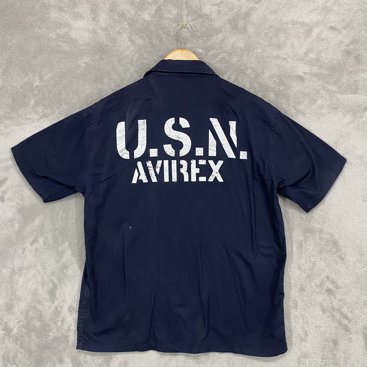 Avirex Button Up Shirt Military Design Us Navy Naval Base