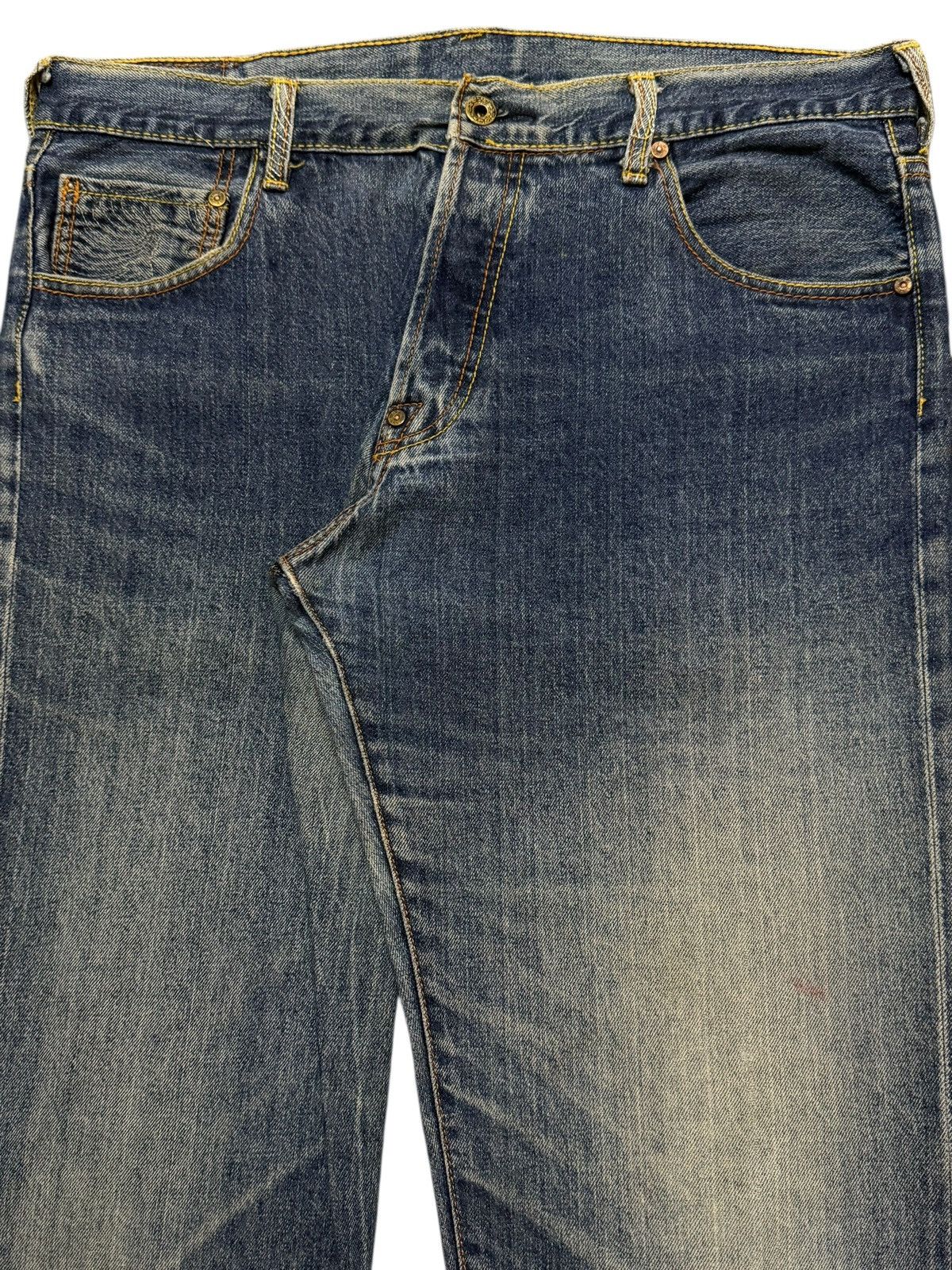 RMC Jeans Vintage 90s Japan Rmc Embroidered Blue Faded Wash Wide Leg Size US 36 / EU 52 - 3 Thumbnail