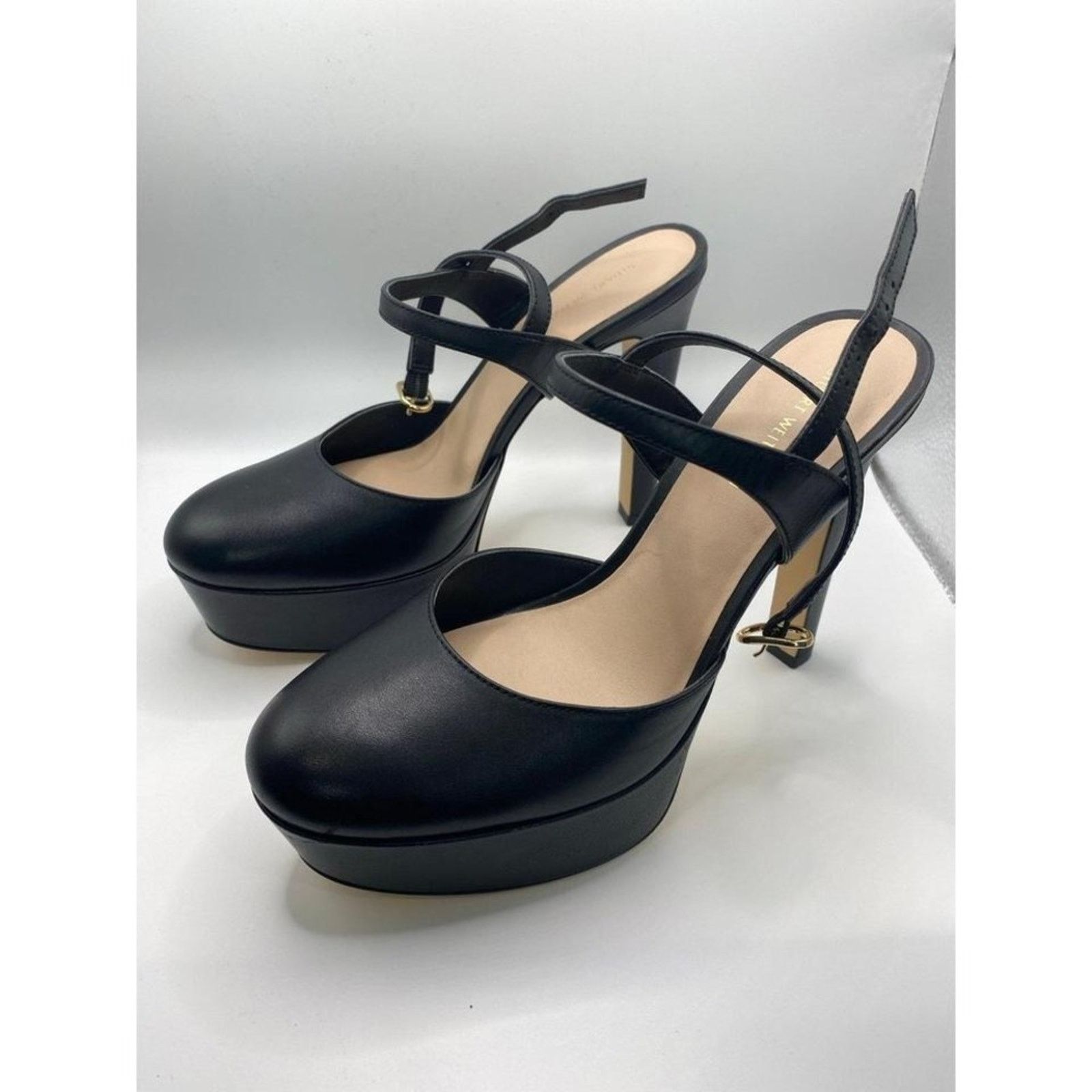 Stuart Weitzman Stuart Weitzman Black Leather Platform Mary Jane Heels Ankle Size US 8 / IT 38 - 2 Thumbnail