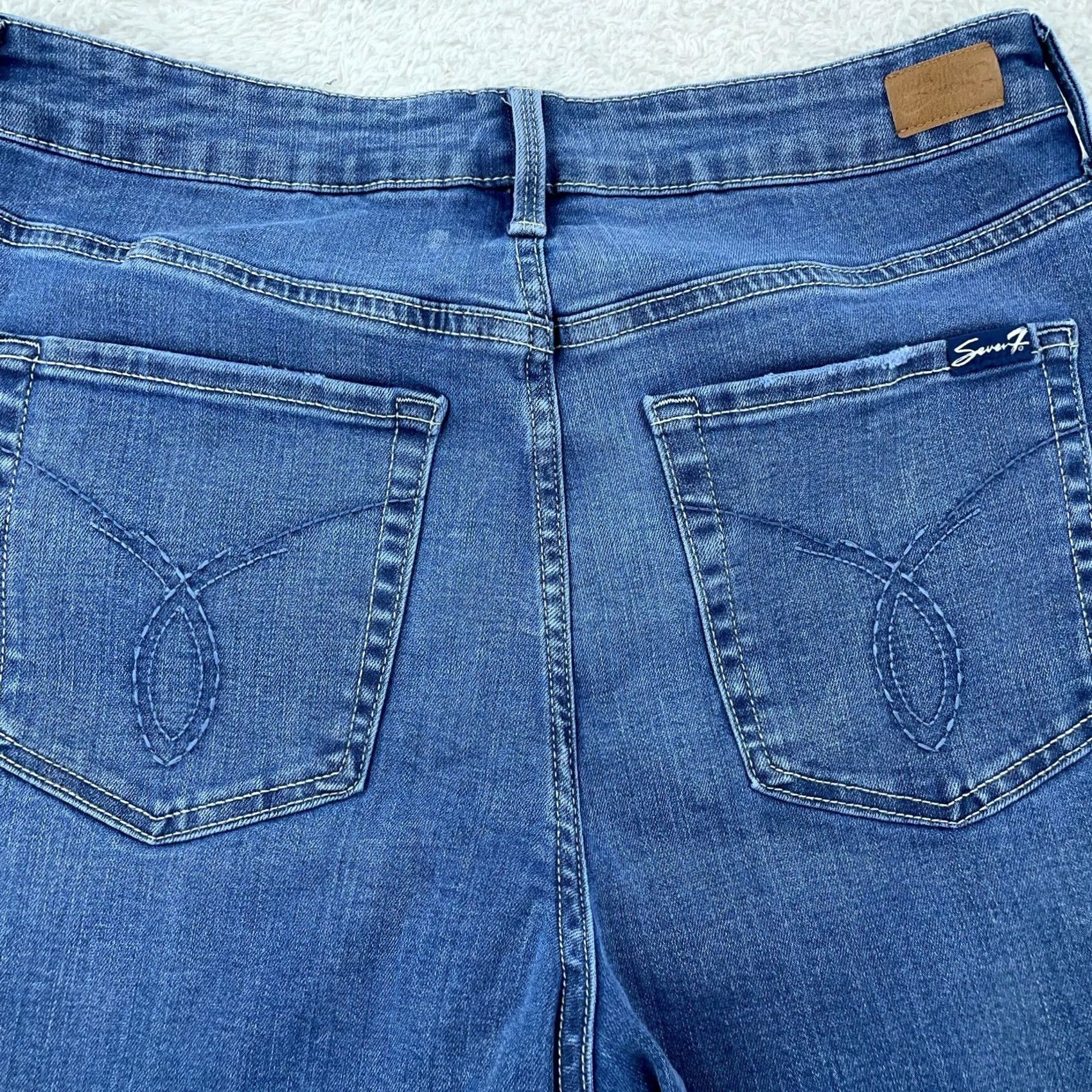 Vintage VINTAGE Seven7 Jeans High Rise Straight Womens 8 Stretch Denim 30x29 Blue 90s Womens Jeans Size 30" / US 8 / IT 44 - 4 Thumbnail