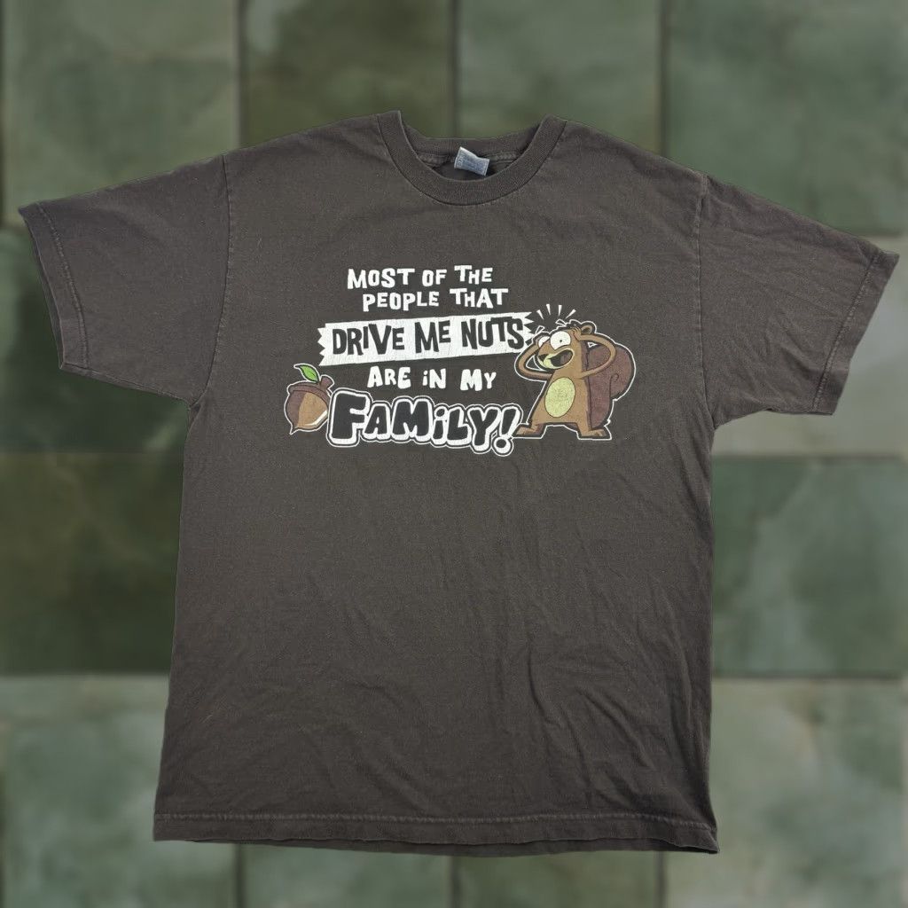 Vintage VINTAGE Alstyle Driving Me Crazy T-Shirt Adult Large Brown Short Sleeve Crew Neck Men’s 90s Y2K Funny Grunge Size US L / EU 52-54 / 3 - 1 Thumbnail