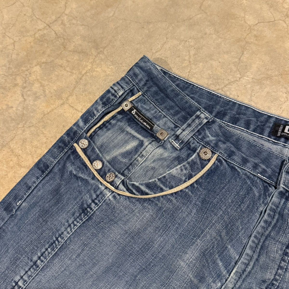 Dolce & Gabbana Vtg 2000s Dolce & Gabbana Faded Baggy Denim Grunge ERD Y2K Size US 34 / EU 50 - 6 Thumbnail