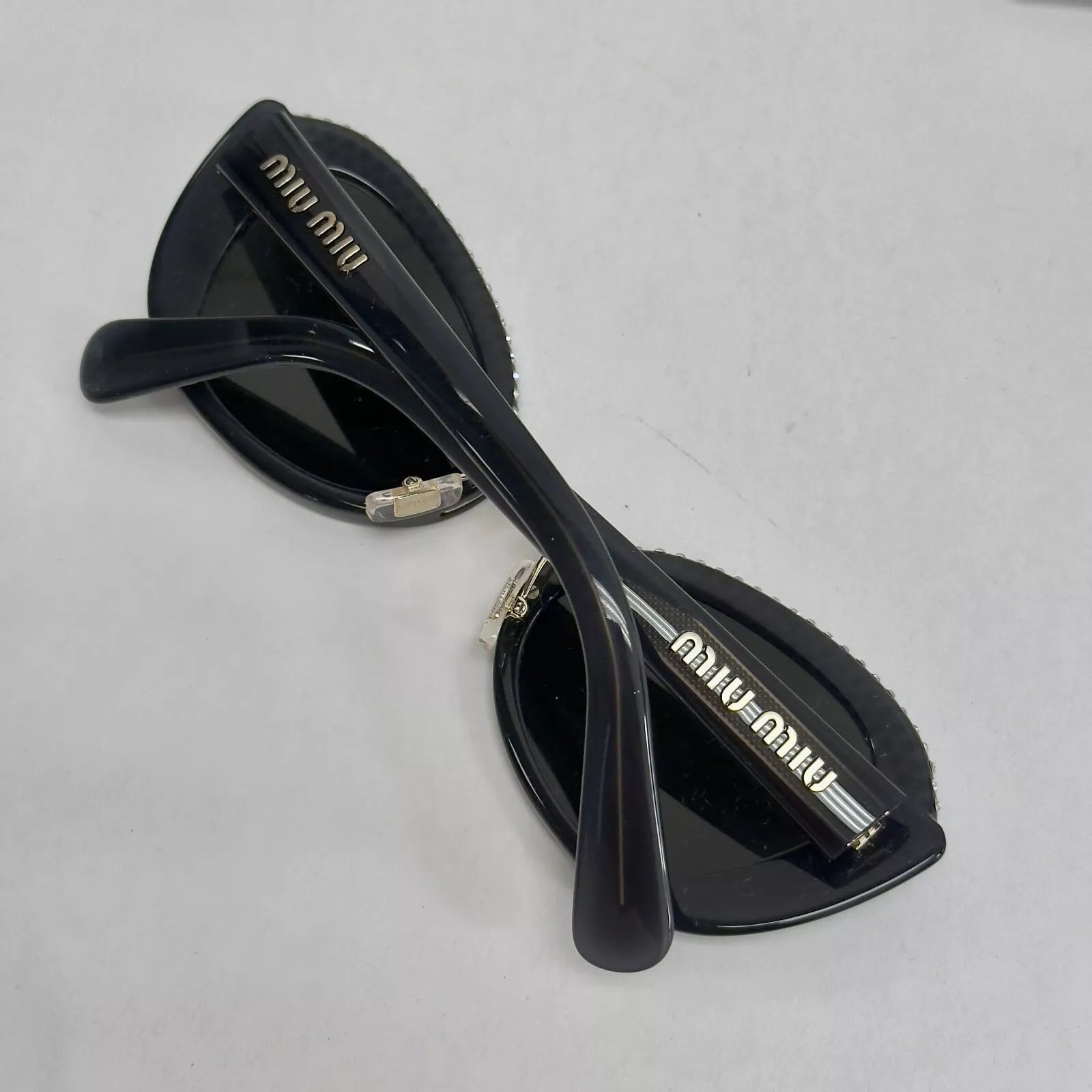 Miu Miu MIU MIU MU05WS Opal Gray Strass Fashion Sunglasses 05W Size ONE SIZE - 6 Thumbnail