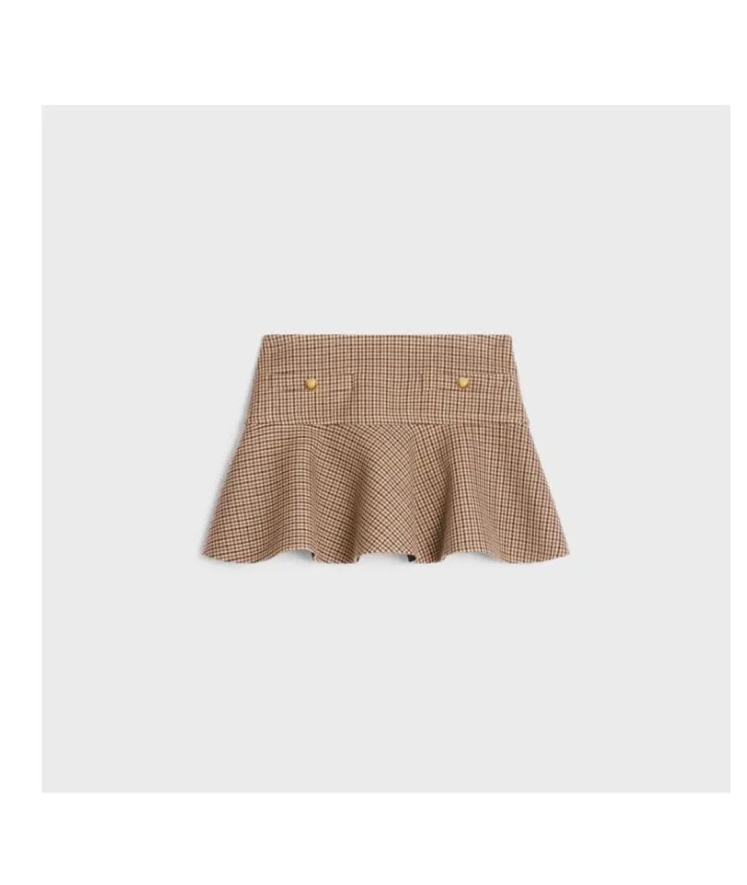Celine o1w1db10526 2J6770 Mini Skirt in Beige Size 38" / US 16 / IT 52 - 1 Thumbnail
