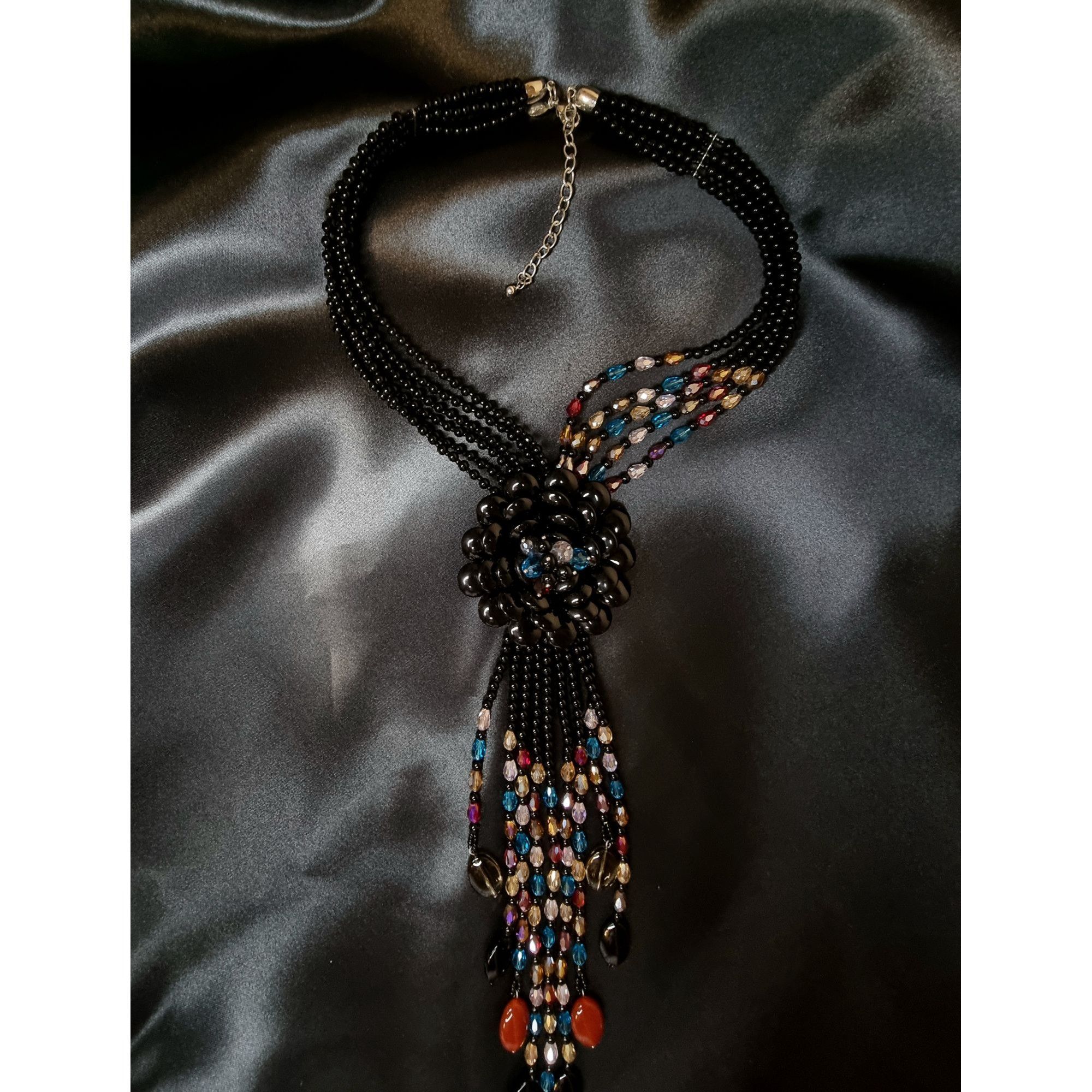 Joan Rivers Vintage Large Style Black Beaded Crystal Statement Necklace Size ONE SIZE - 5 Thumbnail