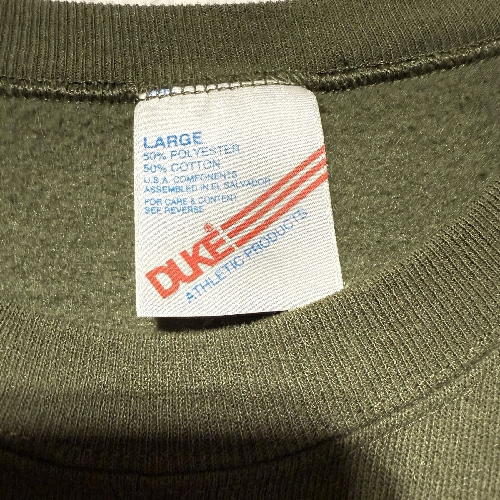 Vintage VINTAGE USMC Duke Crewneck Pullover Sweatshirt Olive Green L Mens Regular Green 1990s Marine Graphic Print Sweatshirt Size US L / EU 52-54 / 3 - 3 Thumbnail