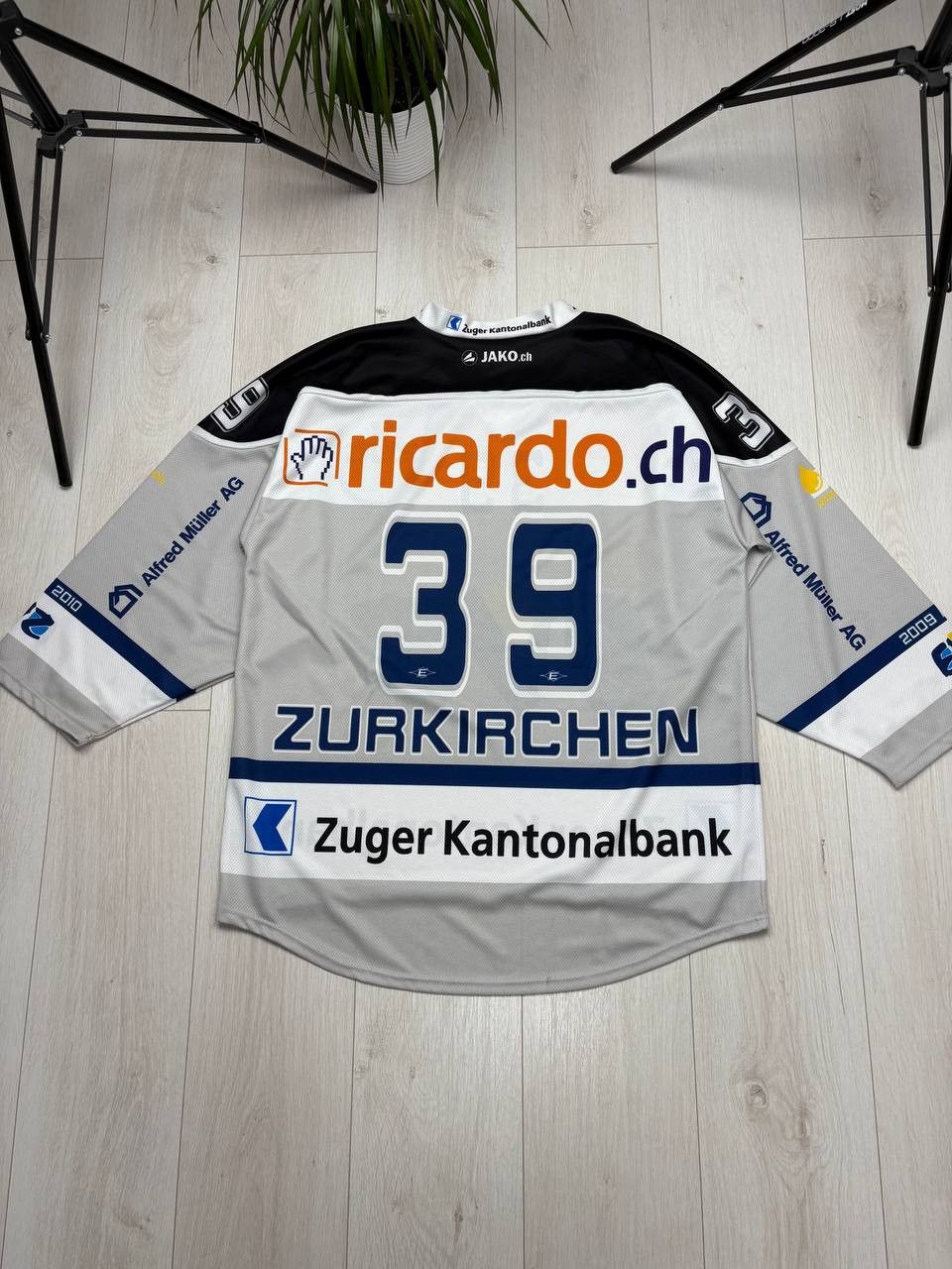 NHL EVZ Zug 2009/2010 Ice Hockey #39 ZURKIRCHEN Size US XL / EU 56 / 4 - 6 Thumbnail