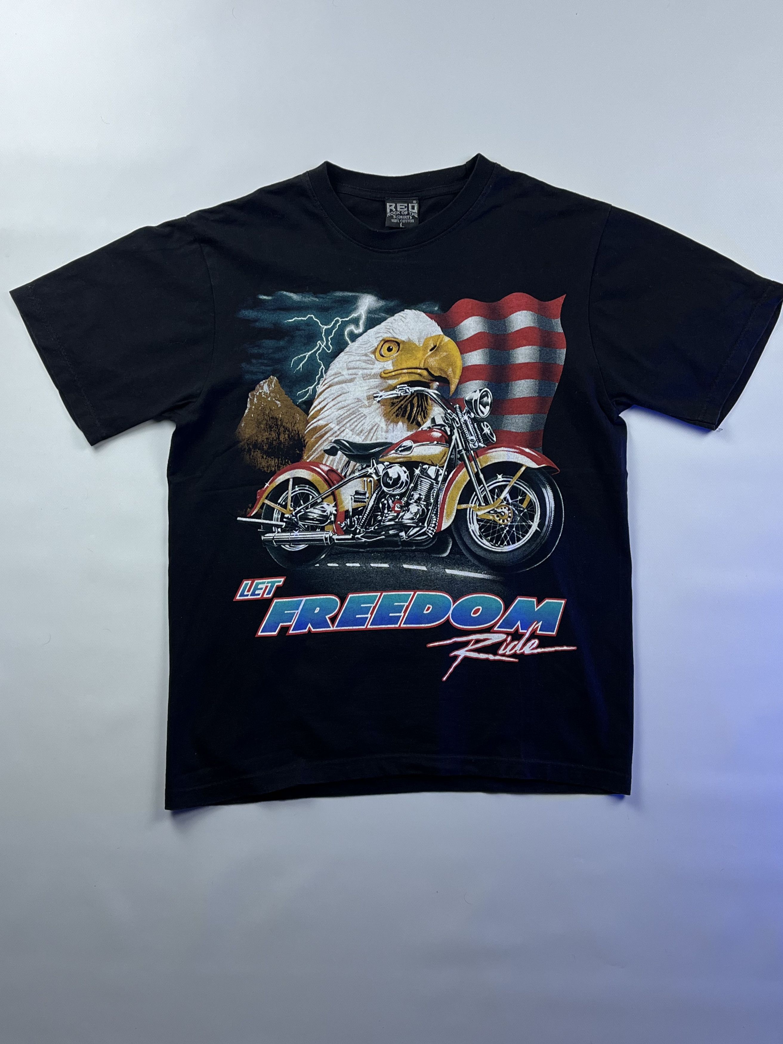 Vintage Vintage American Eagle Freedom Rider T-shirt Size US L / EU 52-54 / 3 - 1 Thumbnail