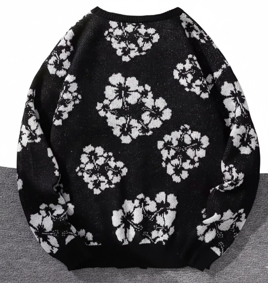 Other Streetwear Winter All-Over Floral Sweater Jacquard Knitwear Size US XXL / EU 58 / 5 - 2 Thumbnail