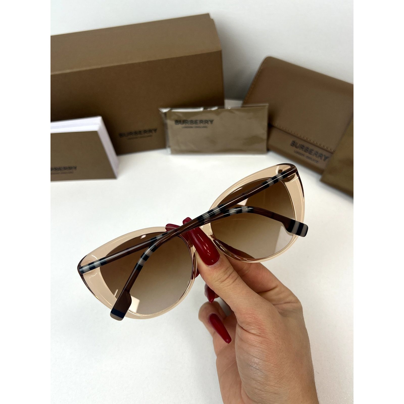 Burberry NEW Burberry BE4407 Cat Eye Checked Sunglasses in