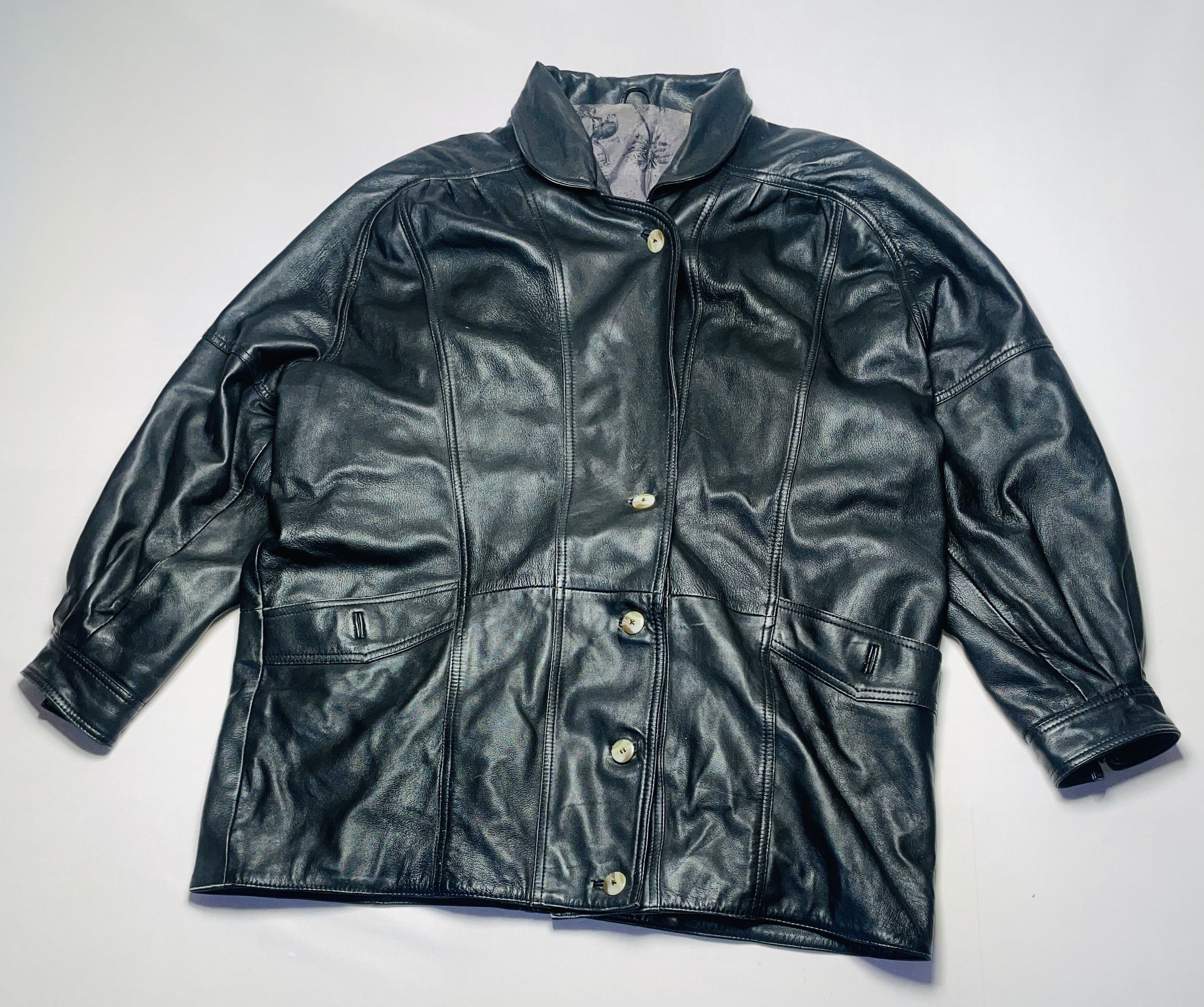 Other 🧥 49,90€ – Schwarze Echtlederjacke –Futter 100 % Polyester Size US L / EU 52-54 / 3 - 1 Thumbnail