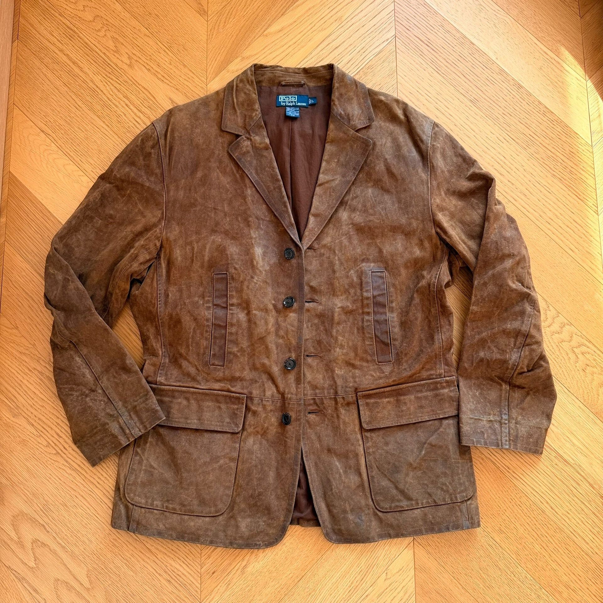 RLX Ralph Lauren Vintage Brown Leather Hunting Jacket Size US L / EU 52-54 / 3 - 1 Thumbnail