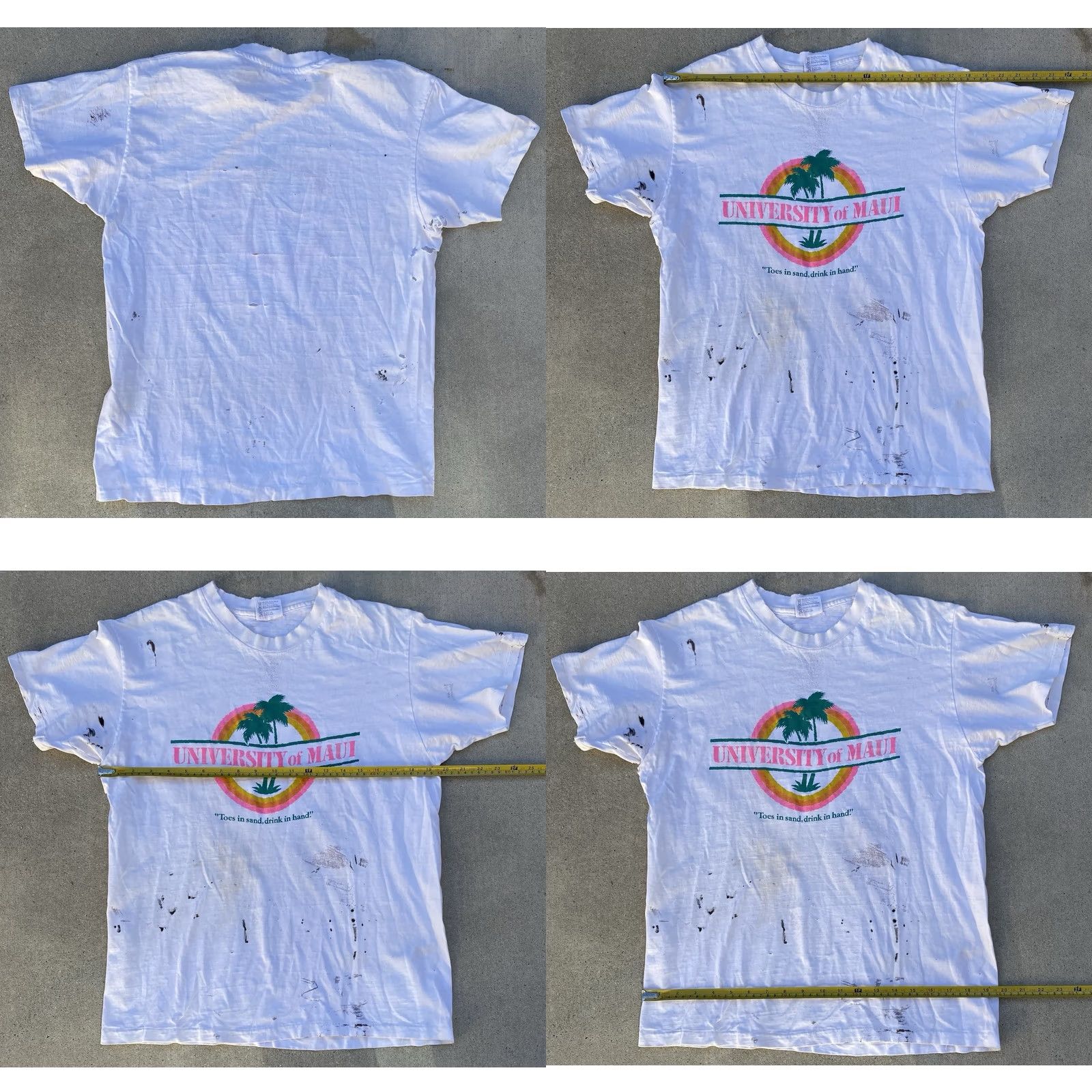 Hanes VINTAGE University of Maui T Shirt Mens L White Cotton Graphic Print 1980s Size US L / EU 52-54 / 3 - 11 Thumbnail