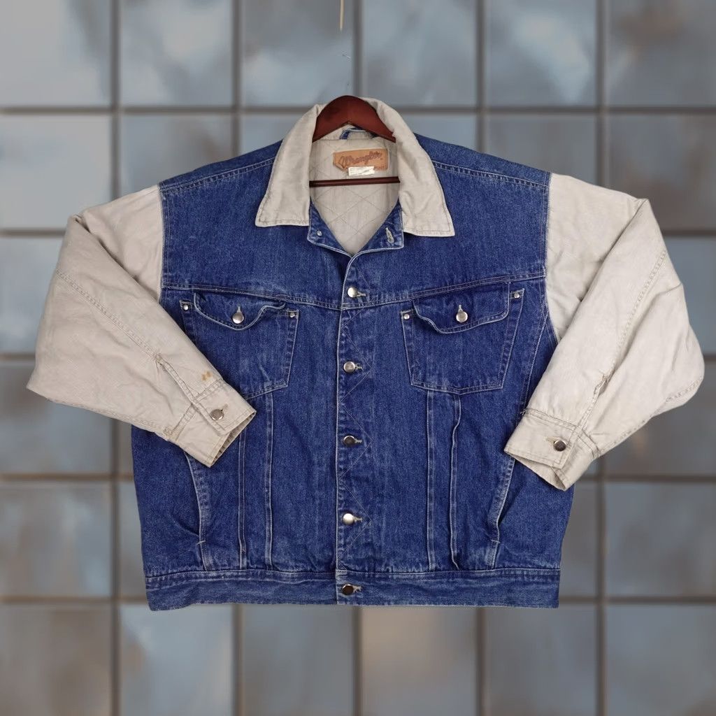 Wrangler Wrangler Jacket Mens XL Blue Denim Authentic Western Quilted Snap Lined Workwear Size US XL / EU 56 / 4 - 1 Thumbnail