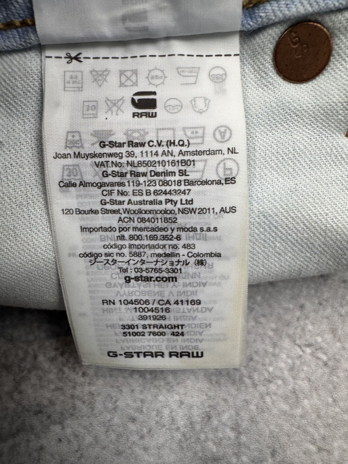 G-Star G-Star Raw Men Cotton Jeans Light Blue Washed Size 32 Size US 32 / EU 48 - 10 Thumbnail