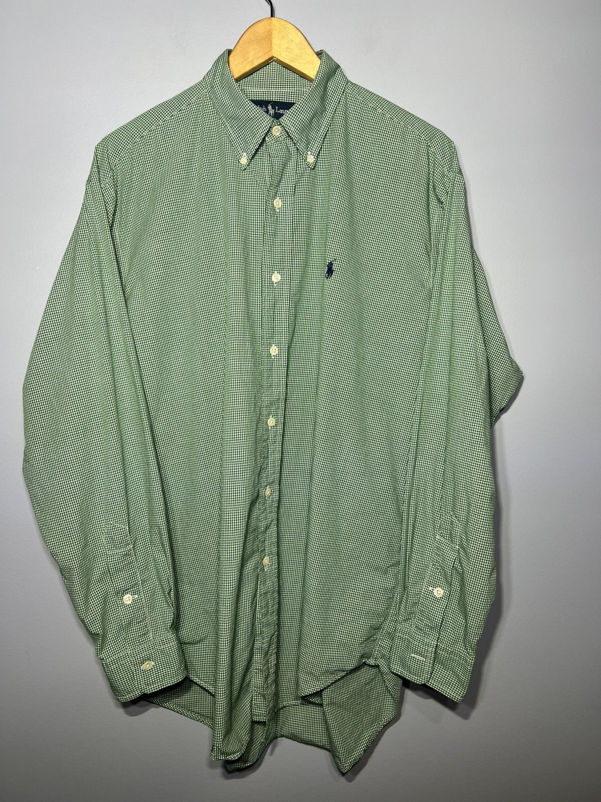 Polo Ralph Lauren Polo Ralph Lauren Blaire Men Sz M Green And White Checkered Size US M / EU 48-50 / 2 - 2 Thumbnail