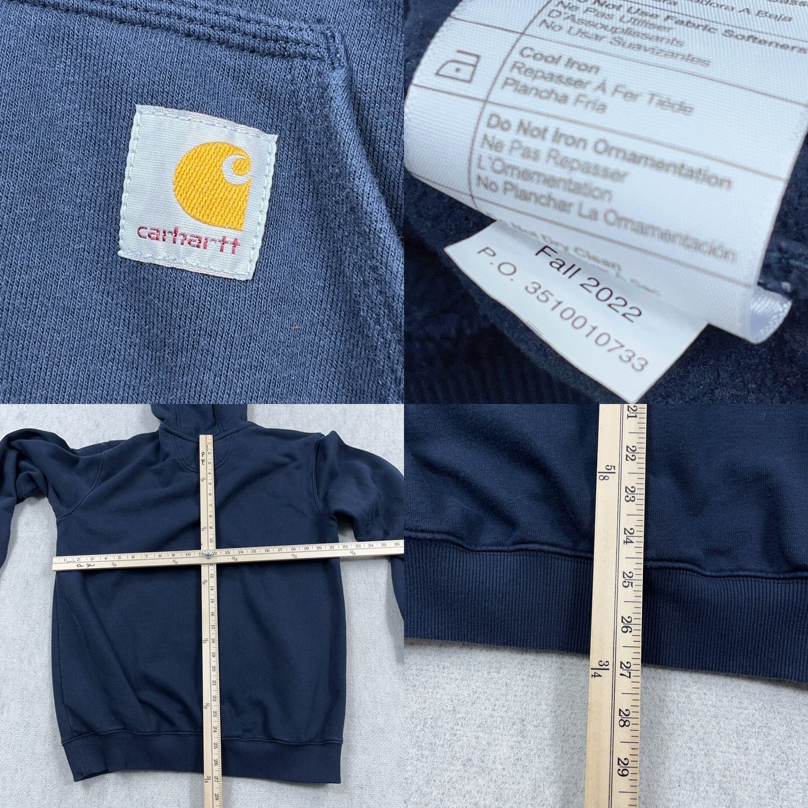 Carhartt Carhartt Hoodie Men Medium Blue Sweatshirt Spell Out Loose Fit Rain Defender Size US M / EU 48-50 / 2 - 8 Thumbnail