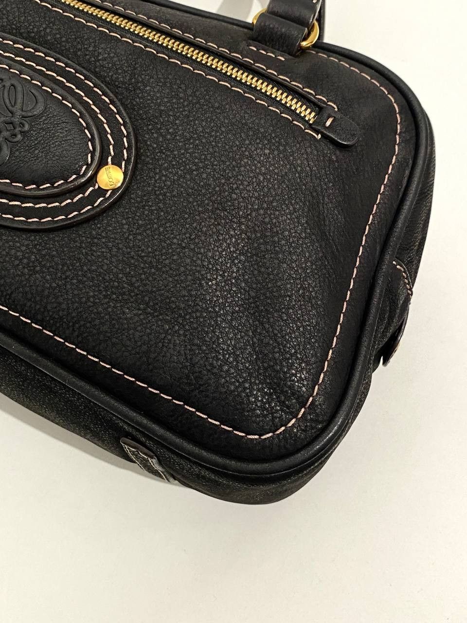 Loewe Loewe Logo Black Leather Black Bowling Tote Hand Bag Size ONE SIZE - 16 Thumbnail