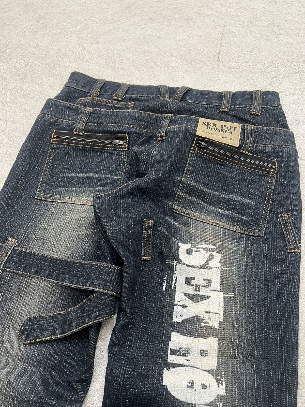 Number (N)ine 2000s Hysteric Poem Ifsix Bondage Double Waist Jeans y2k Lgb Size US 30 / EU 46 - 5 Thumbnail